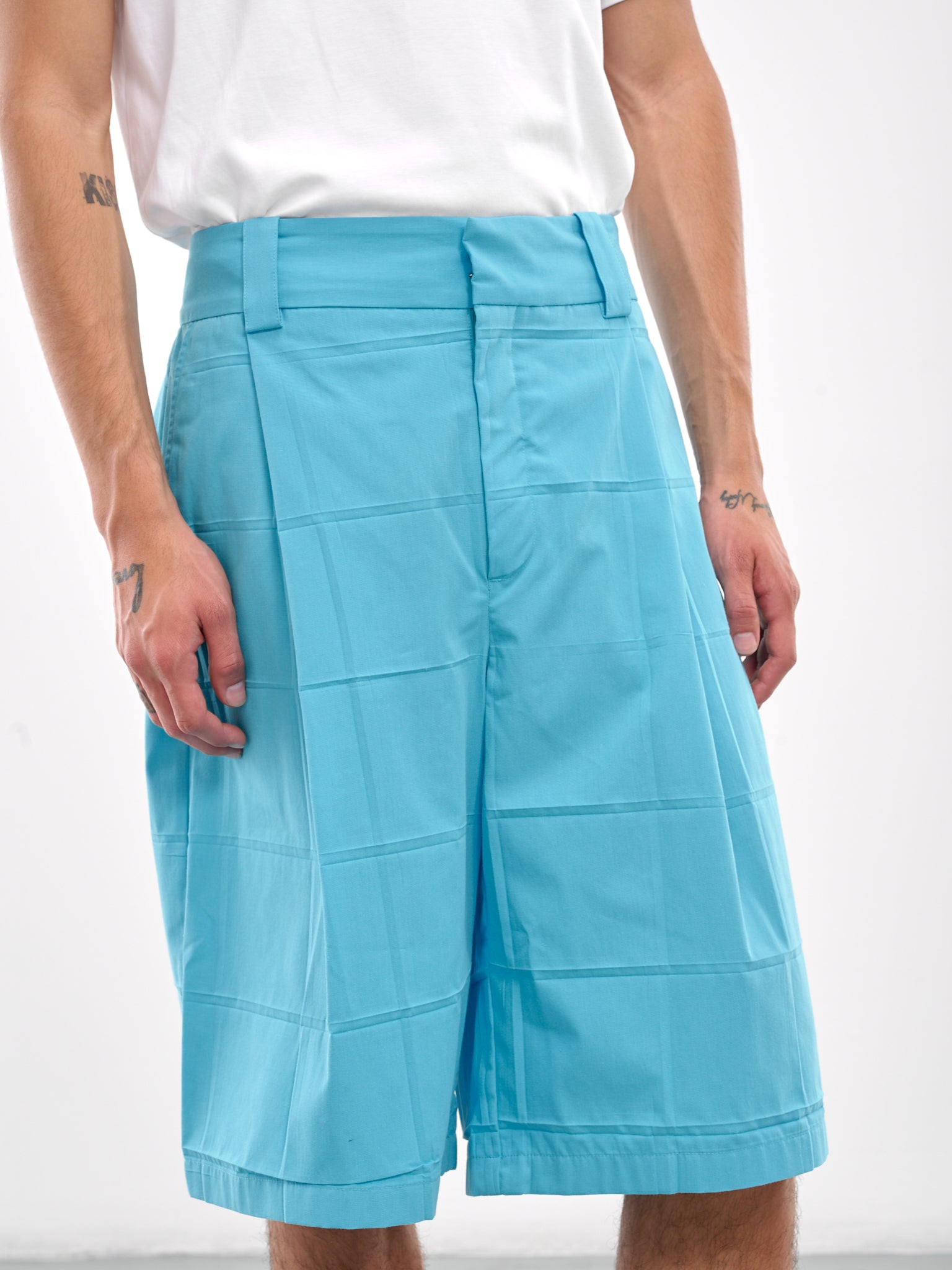 The Navega Pleated Shorts (246PA123-1671-TURQUOISE)