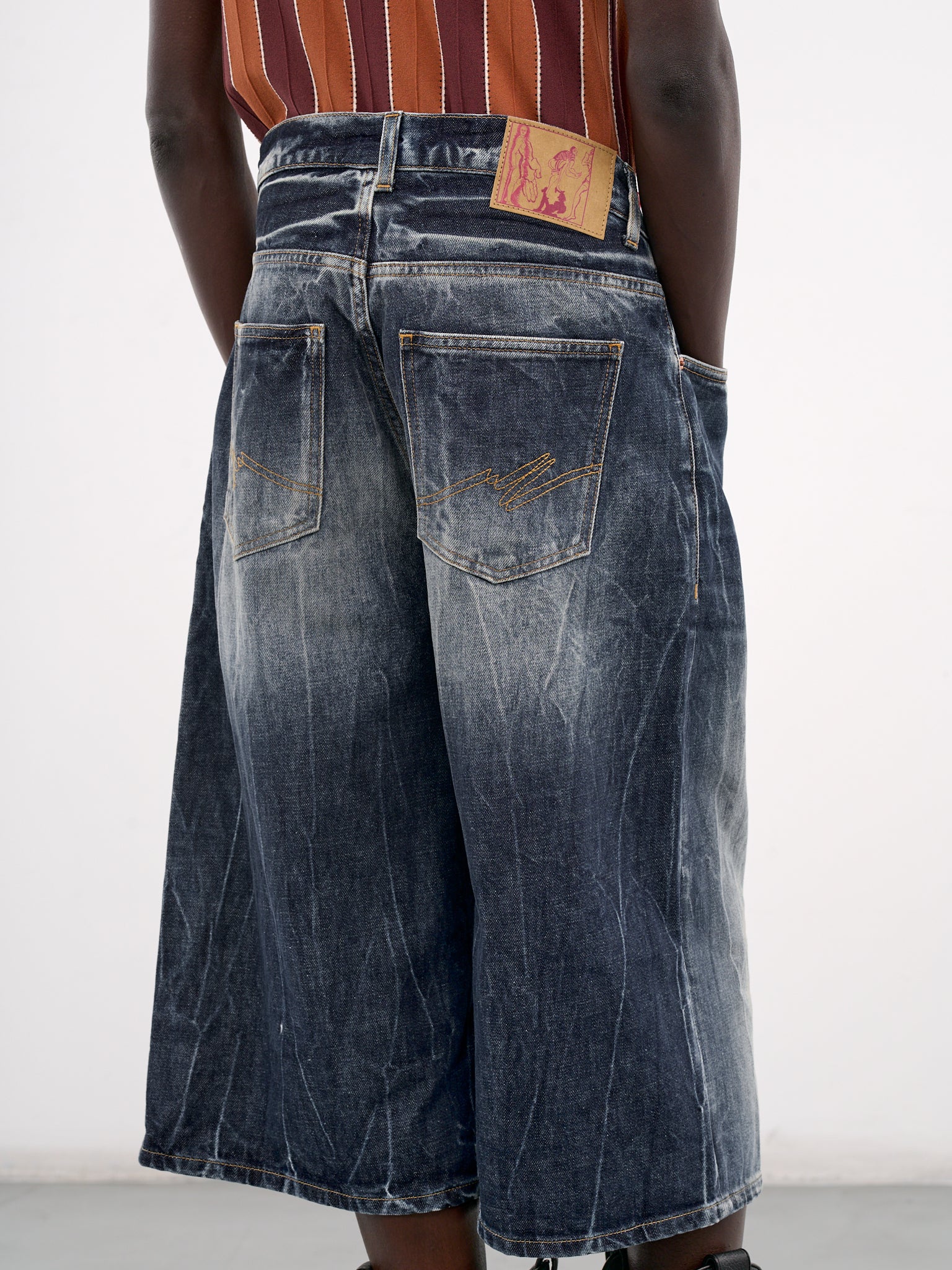 Zip Jean Shorts (247WD07515-BLUE-ACID)