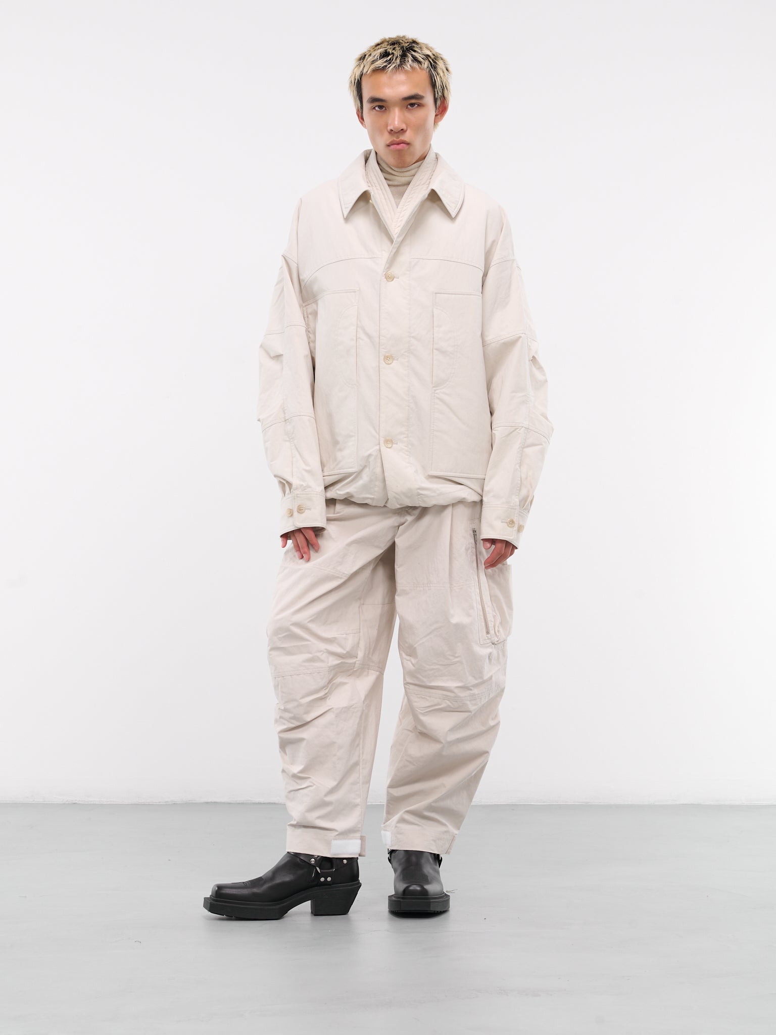 Cotton-Nylon Cargo Pants (24A96MRU27-812-TRAVERTINE)