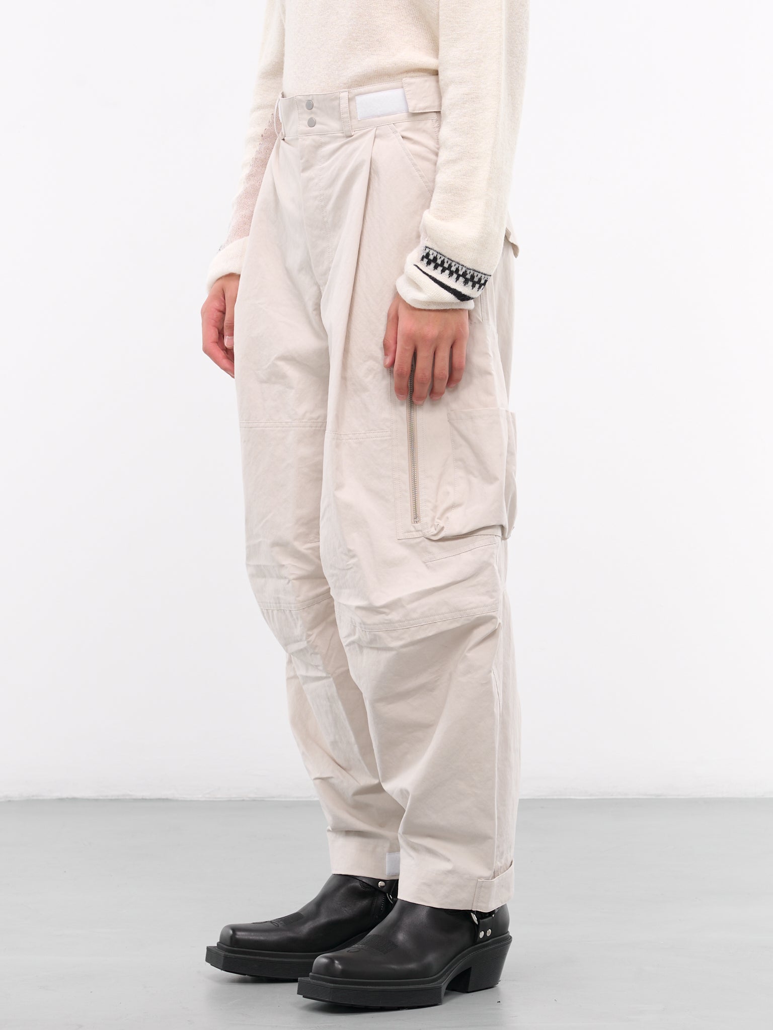 Cotton-Nylon Cargo Pants (24A96MRU27-812-TRAVERTINE)