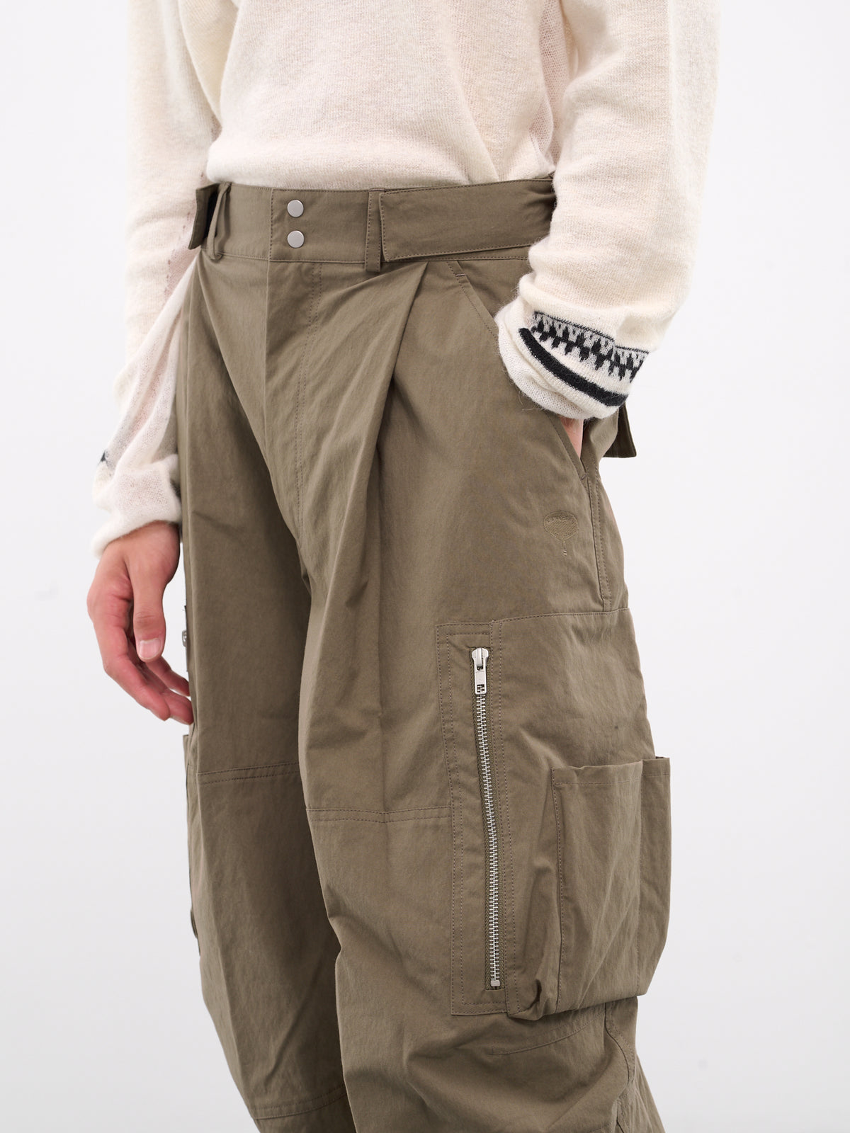 Cotton-Nylon Cargo Pants (24A96MRU27-825-MUD)