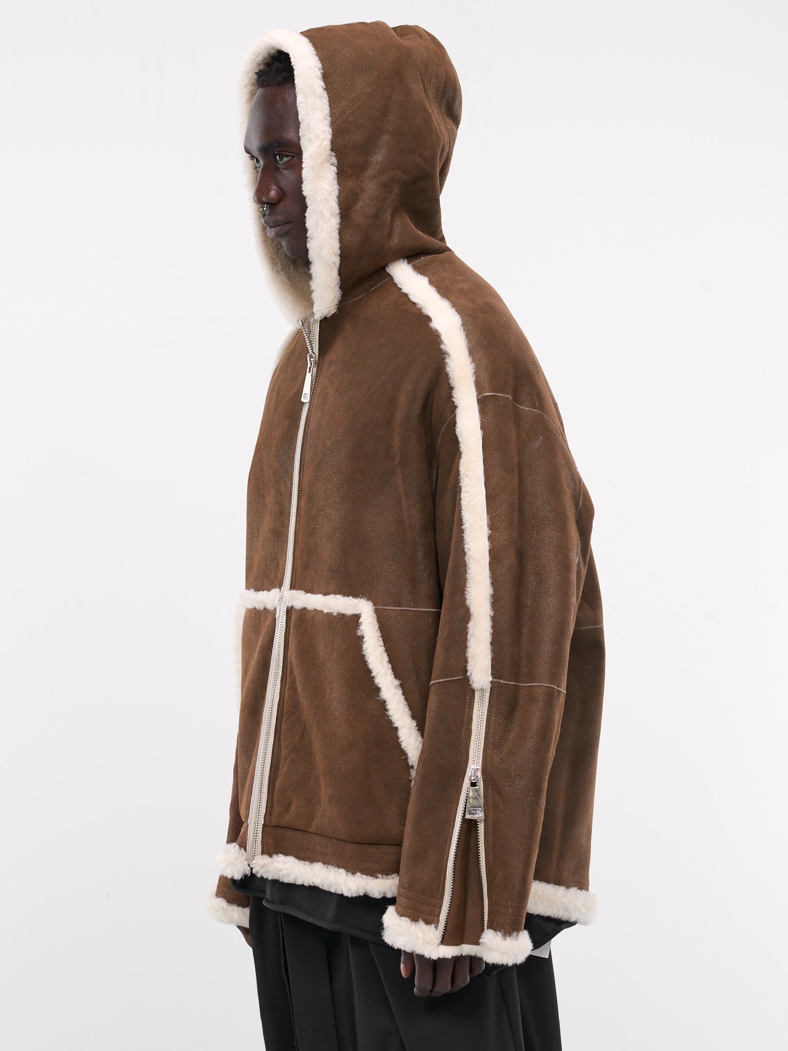 MORDECAI Hooded Shearling Jacket | H. Lorenzo - side