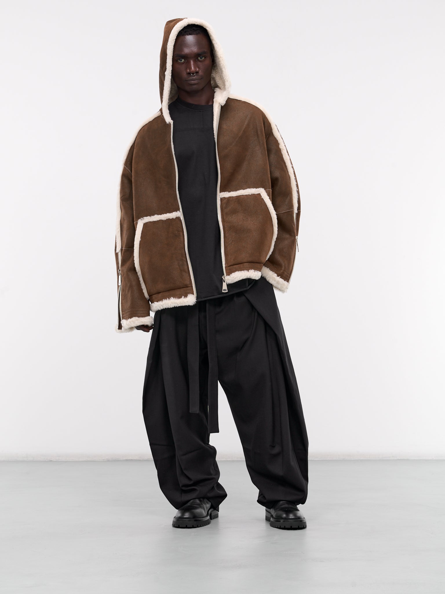 MORDECAI Hooded Shearling Jacket | H. Lorenzo - styled