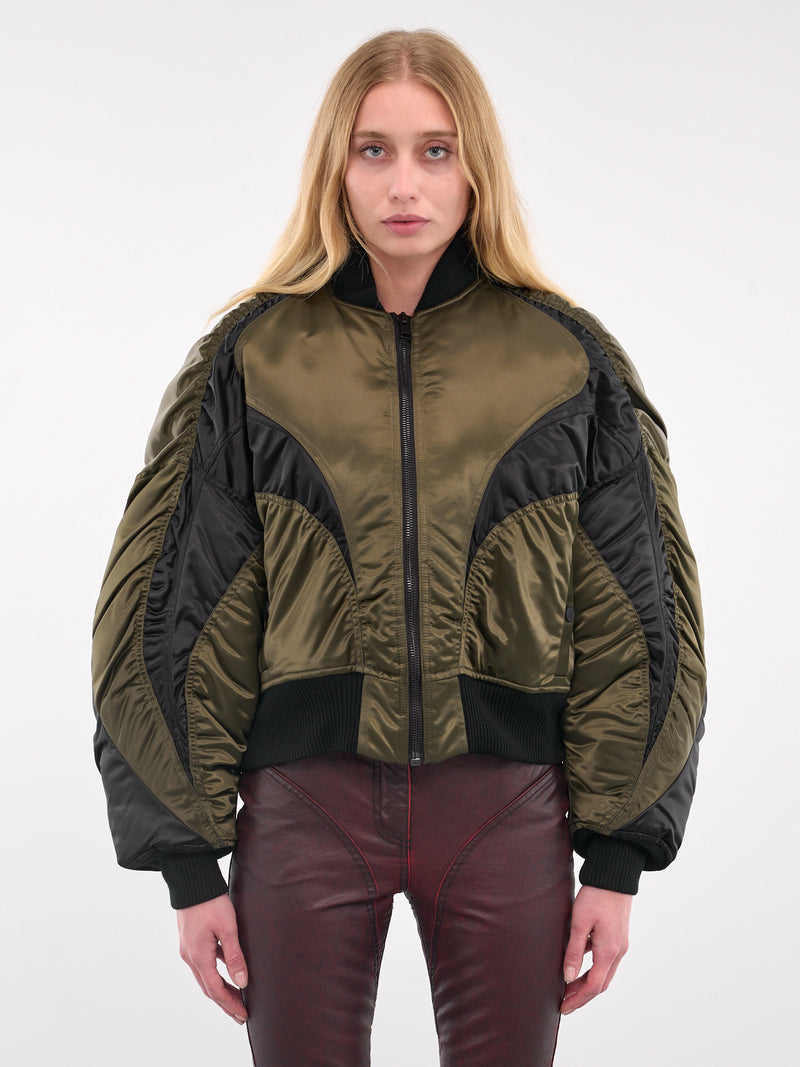 Satin Bomber Jacket (24F1BL0111870-MILITARY-BLACK)