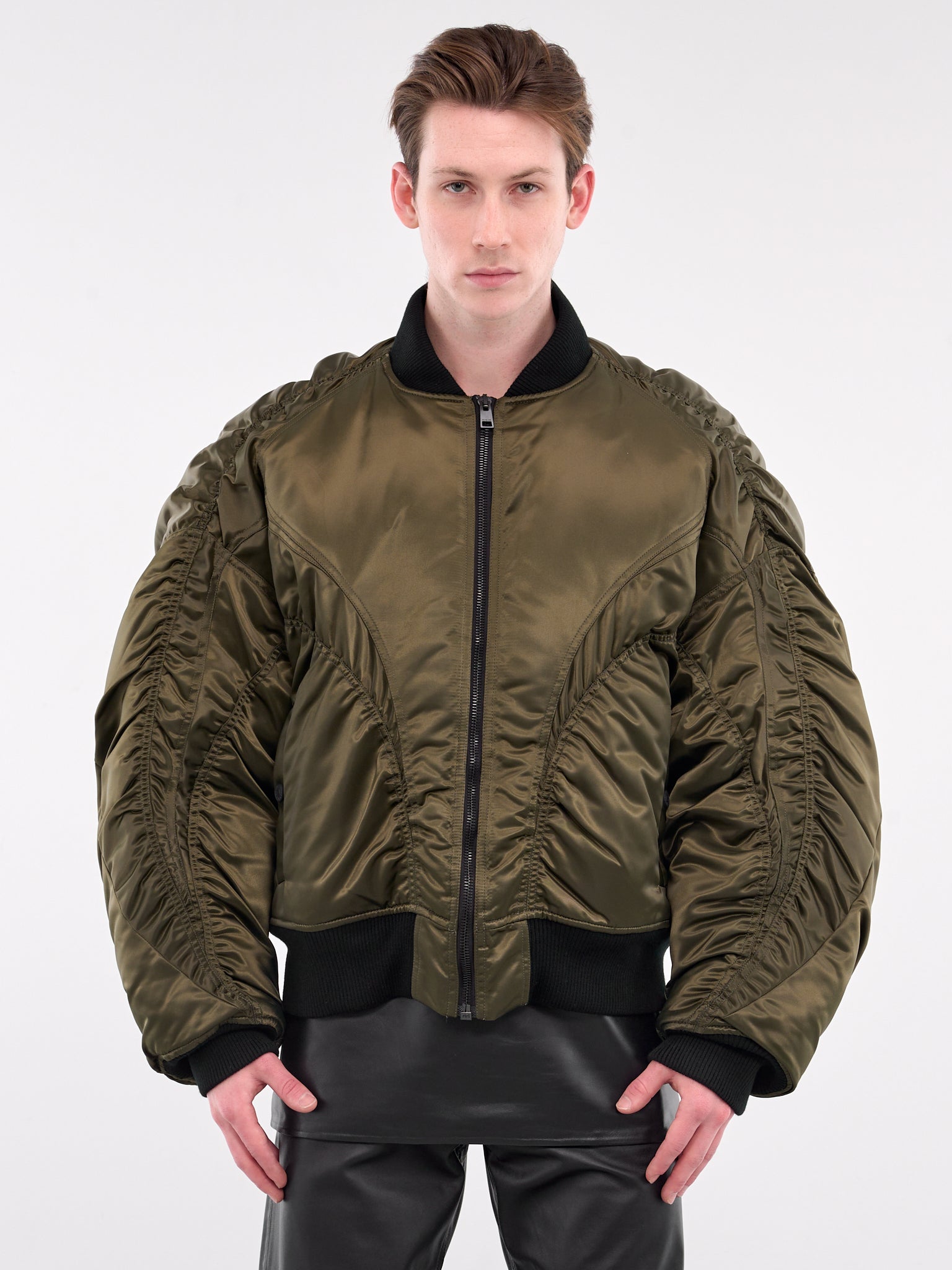 Satin Bomber Jacket (24F1BL0113870-MILITARY-GREEN)