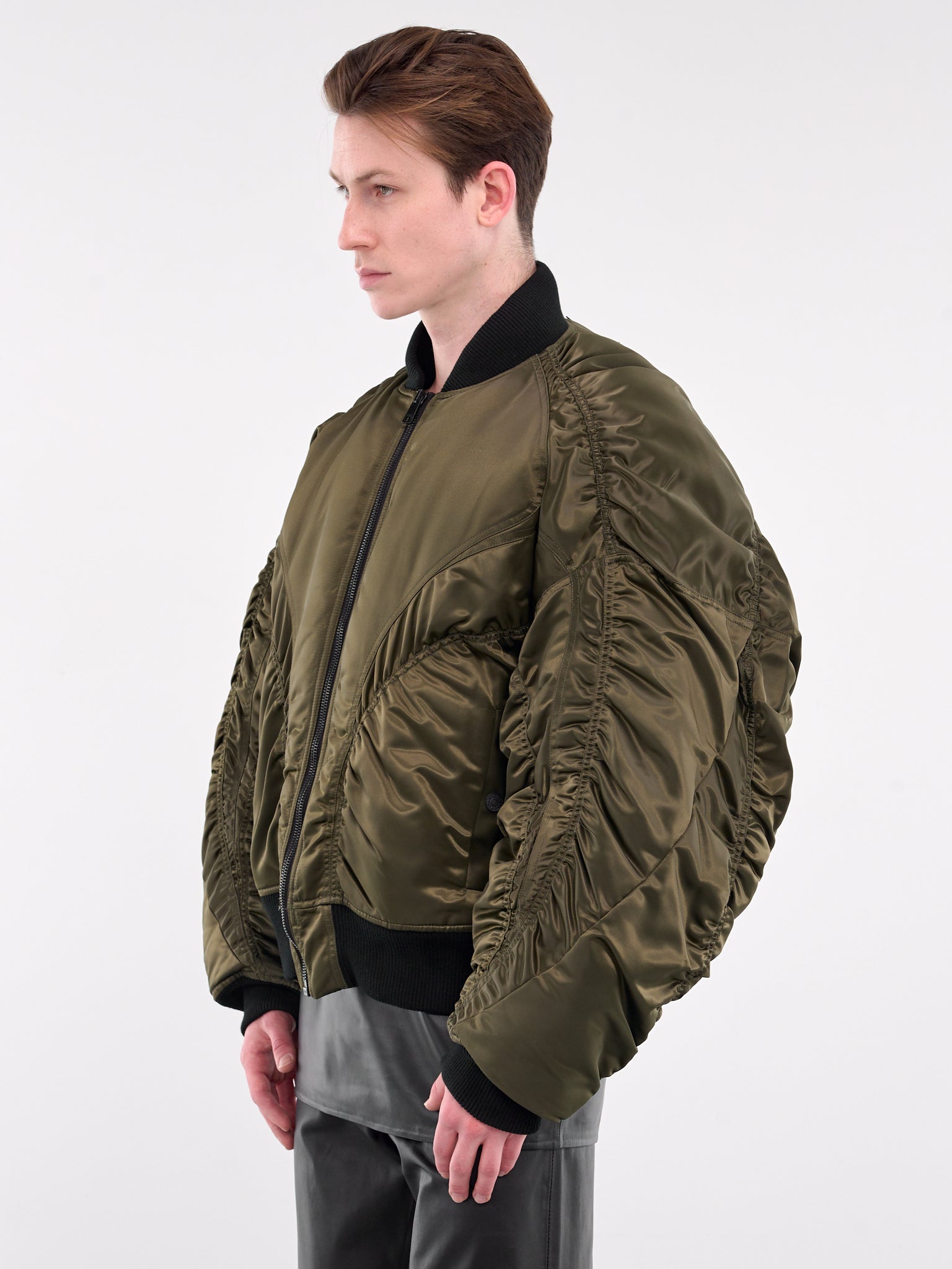 Satin Bomber Jacket (24F1BL0113870-MILITARY-GREEN)