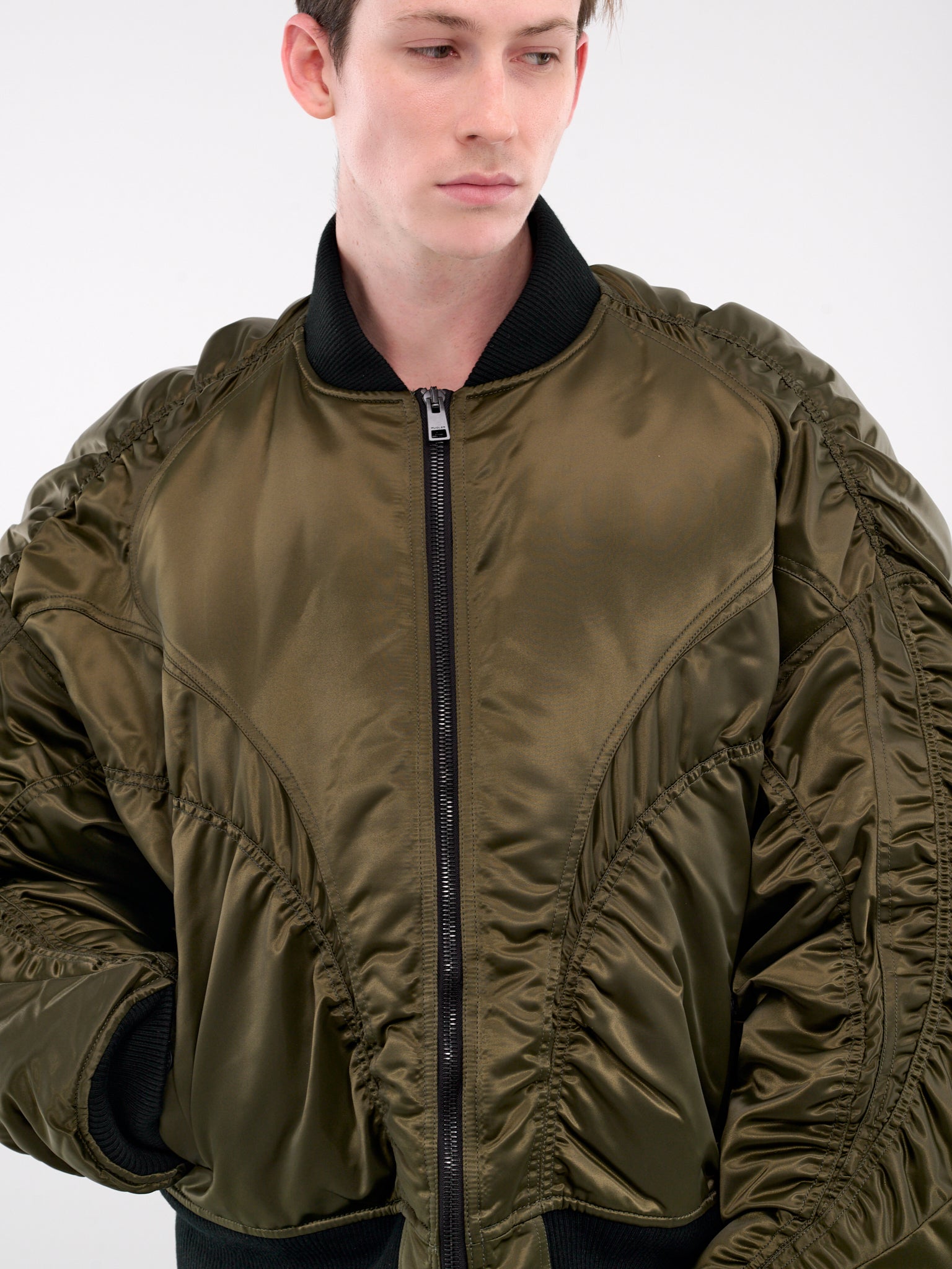 Satin Bomber Jacket (24F1BL0113870-MILITARY-GREEN)