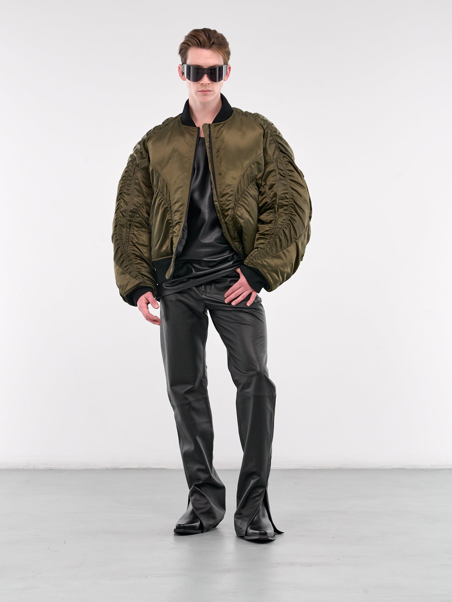 Satin Bomber Jacket (24F1BL0113870-MILITARY-GREEN)