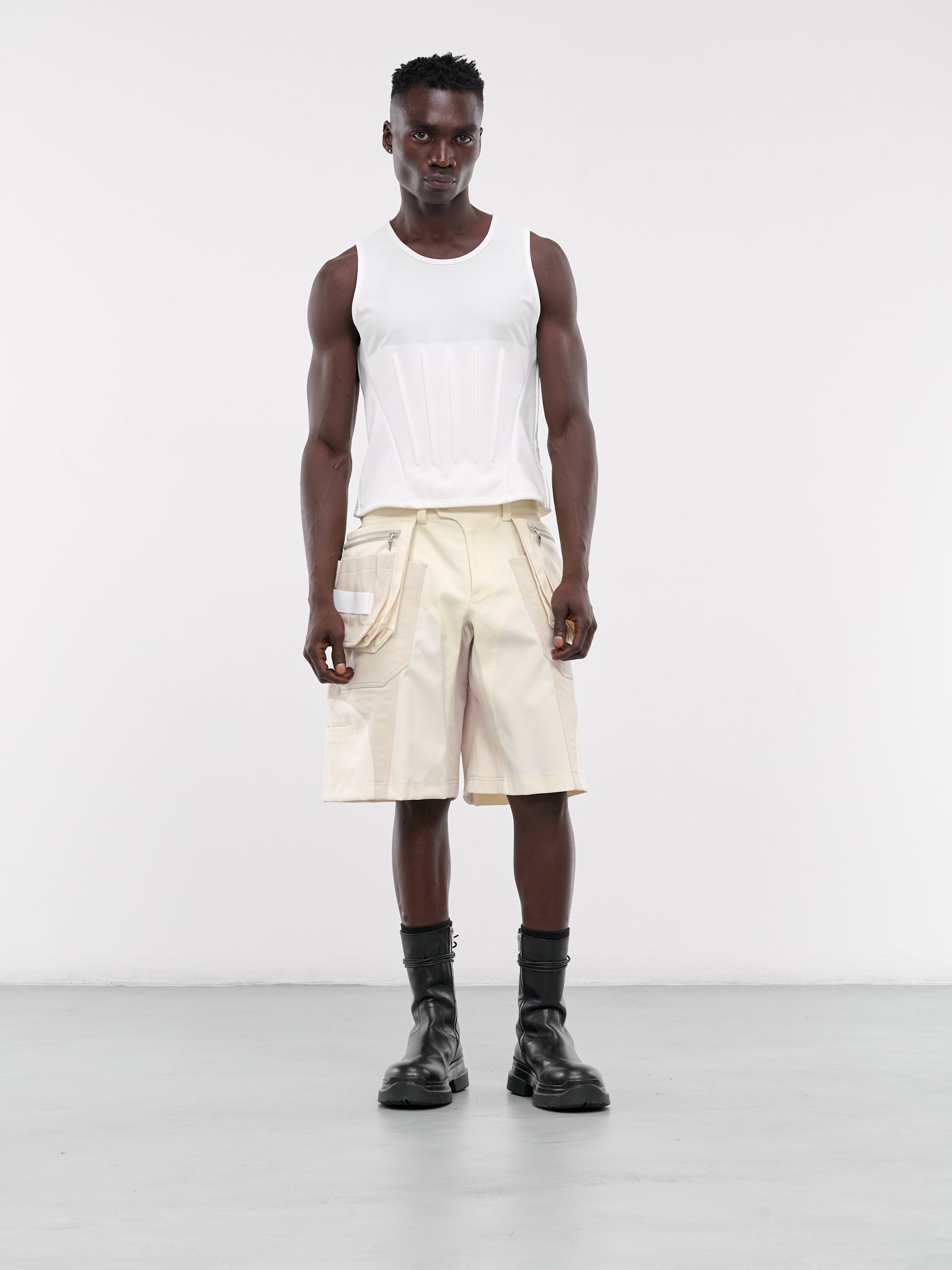 Technical Fabric Cargo Shorts (24F1PA04582004-OFF-WHITE)