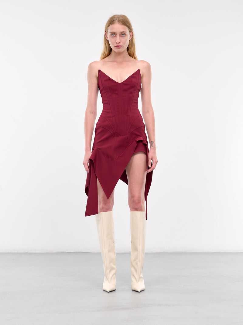 Draped Mini Dress (24F1R01661470-BLOOD-RED)