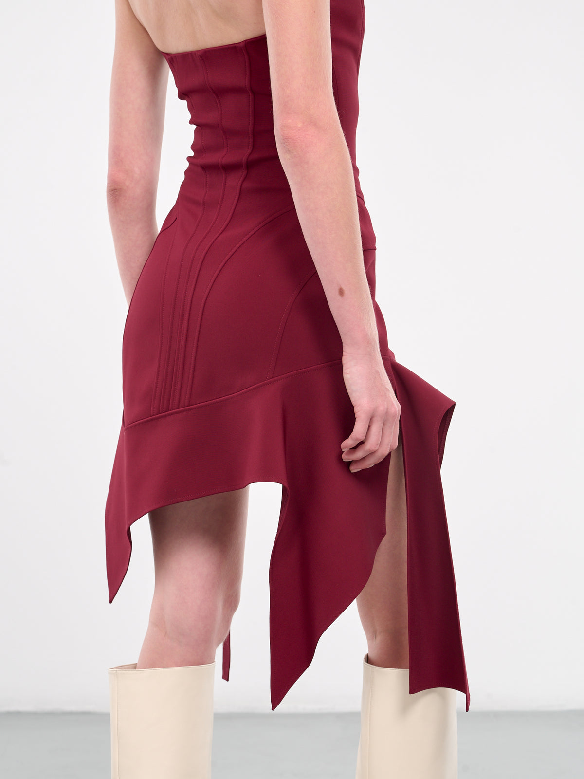 Draped Mini Dress (24F1R01661470-BLOOD-RED)