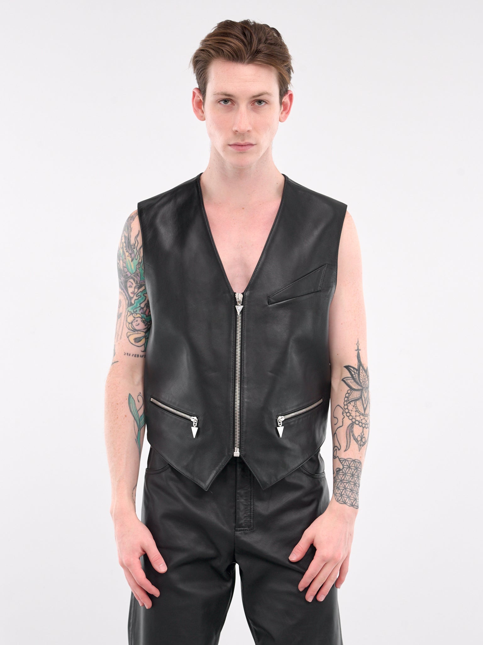 Leather Vest (24F9T00712CUI1-BLACK)