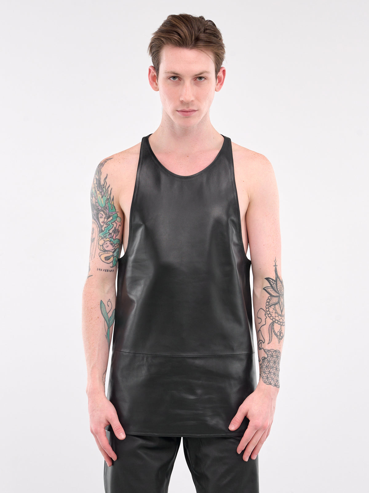 Leather Tank Top (24F9T00746-CUI1-BLACK)