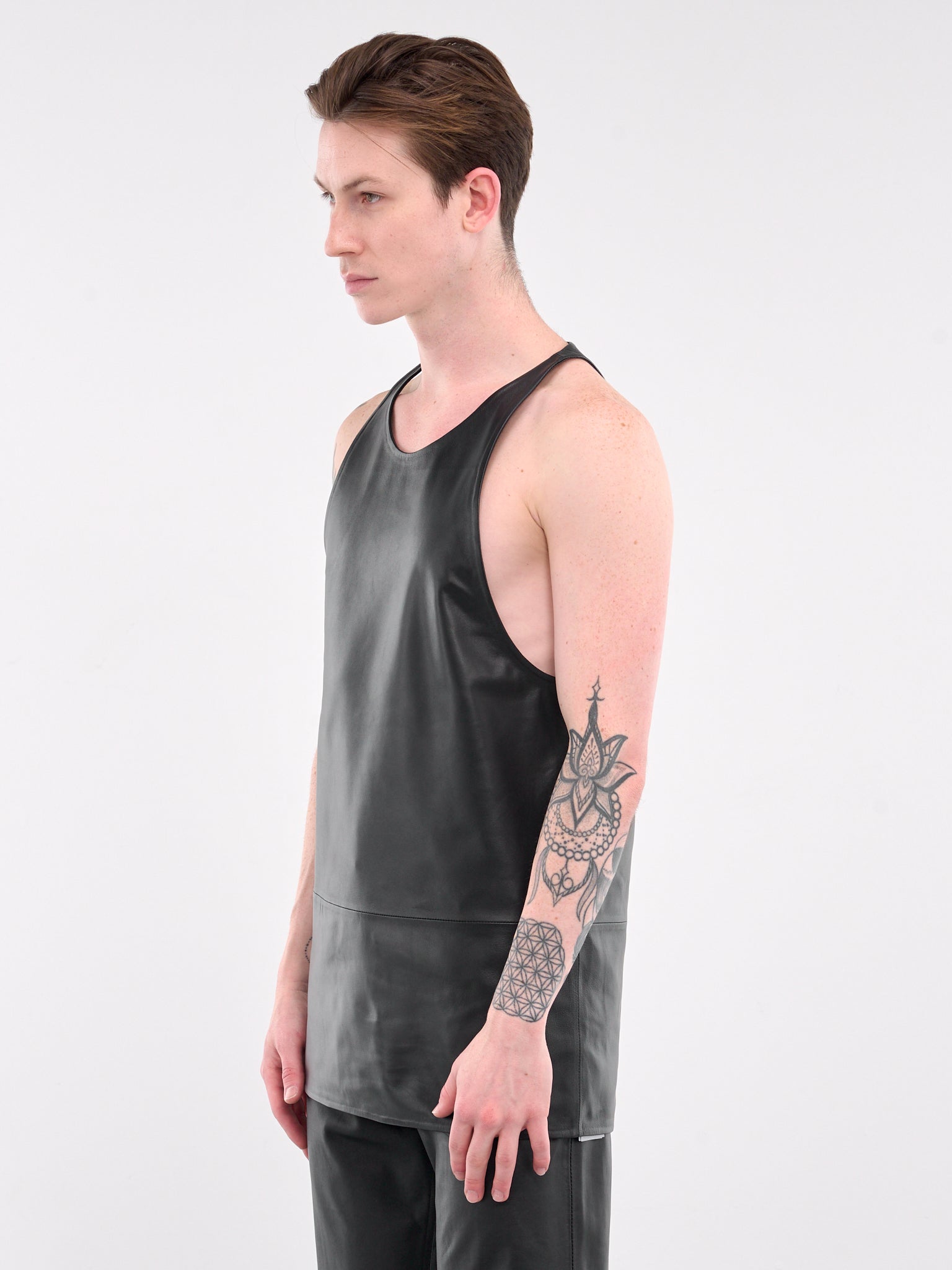 Leather Tank Top (24F9T00746-CUI1-BLACK)