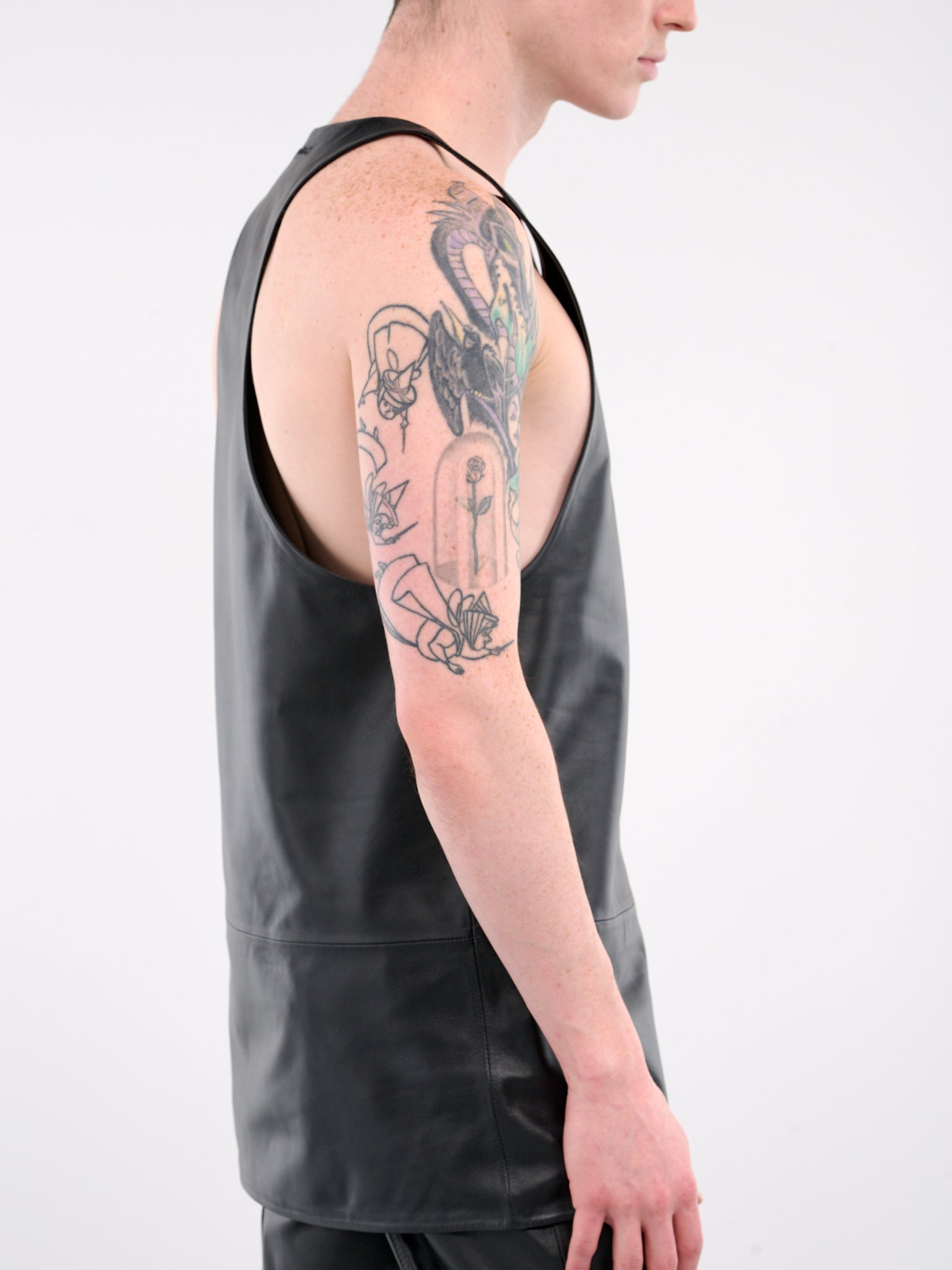 Leather Tank Top (24F9T00746-CUI1-BLACK)