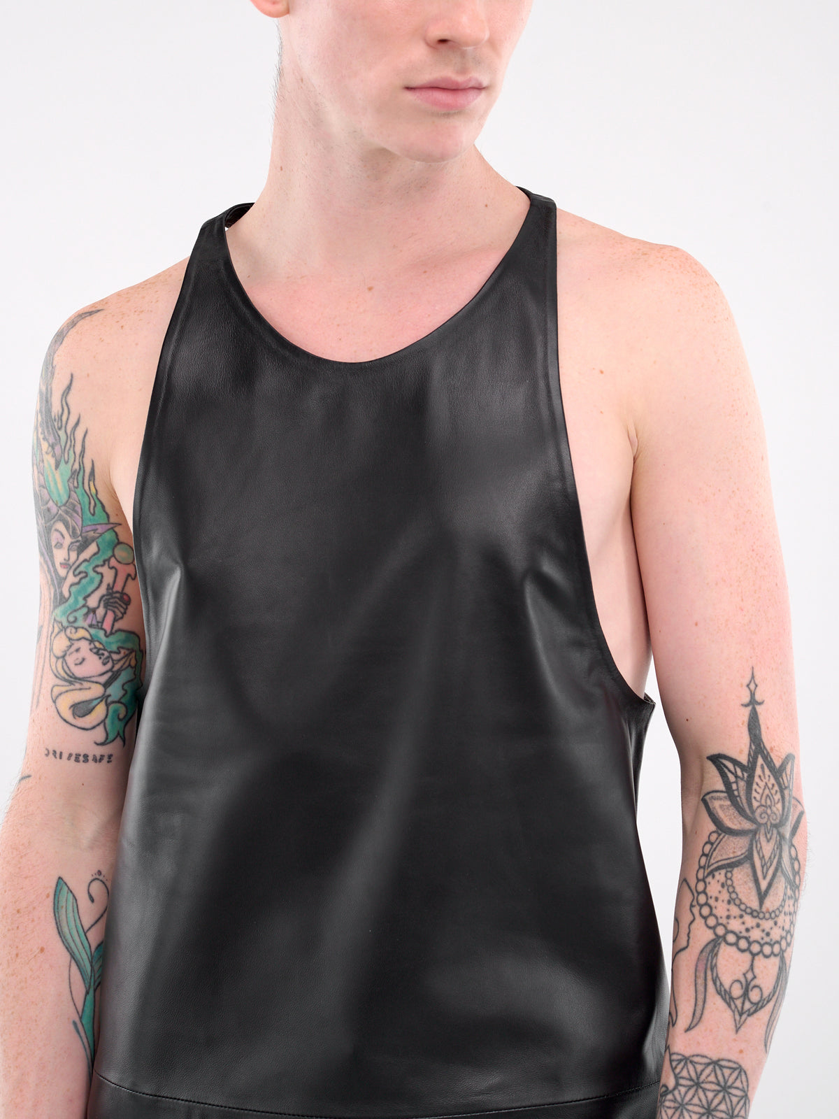 Leather Tank Top (24F9T00746-CUI1-BLACK)