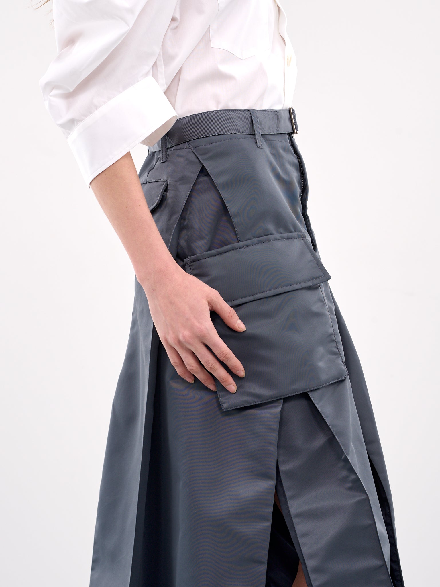 Nylon Twill Skirt (25-07678-375-BLUE-GRAY)