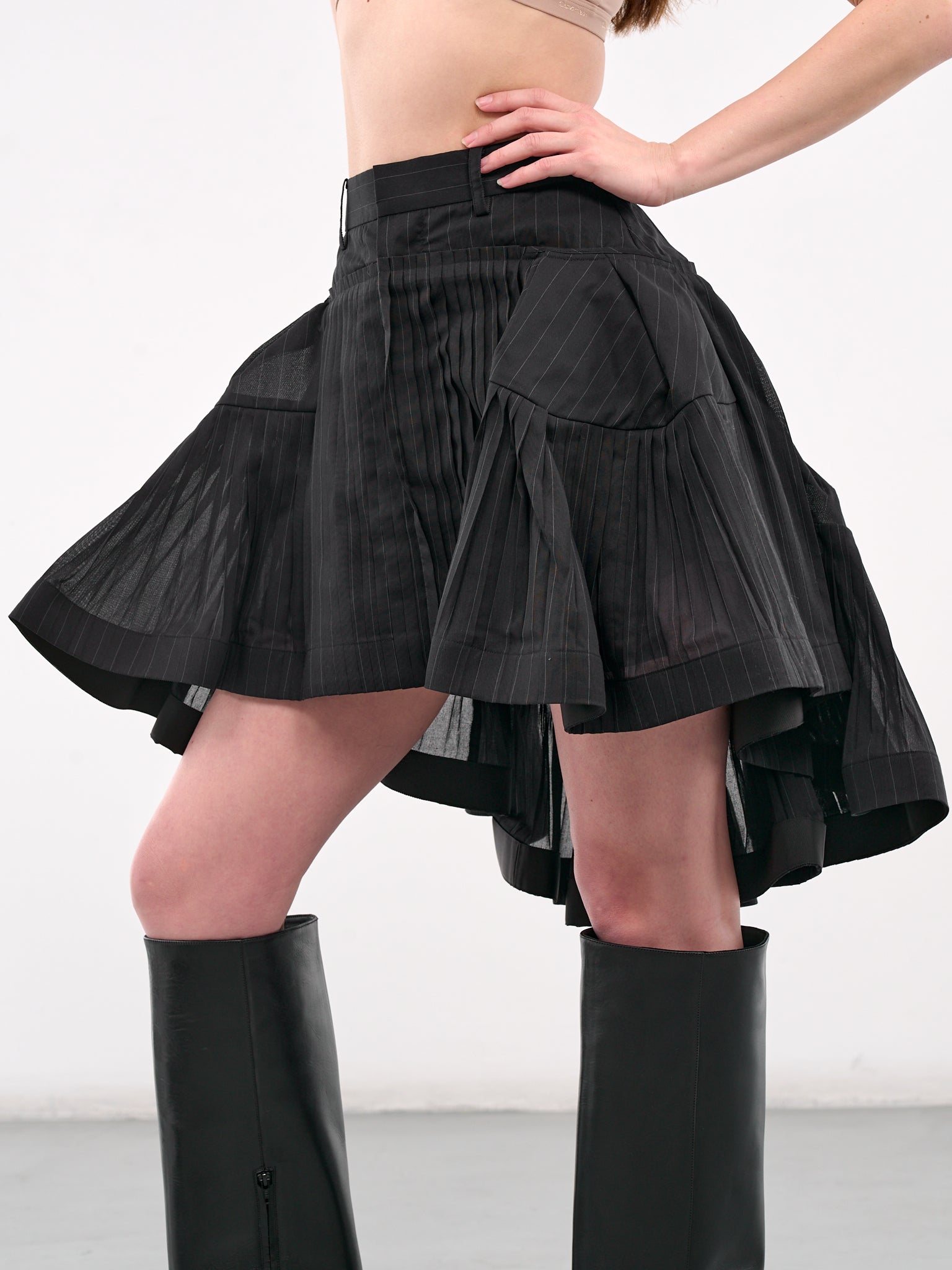 High Twist Voile Skirt (25-07758-001-BLACK)