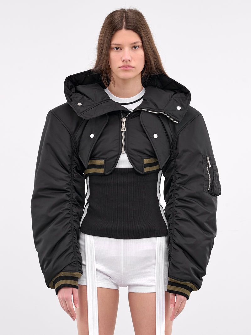 The Quilted Cropped Bomber Jacket (25-33-F-BL056-C055-BLACK)