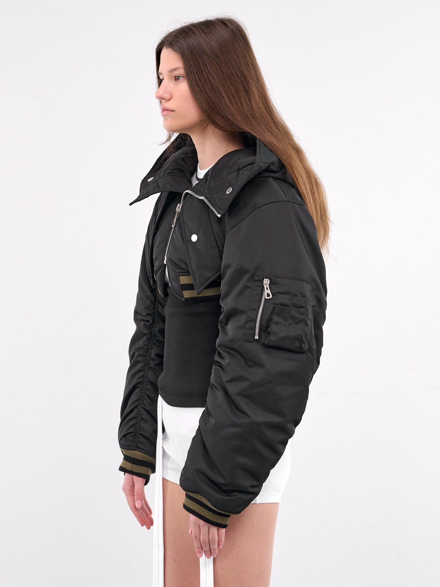 The Quilted Cropped Bomber Jacket (25-33-F-BL056-C055-BLACK)