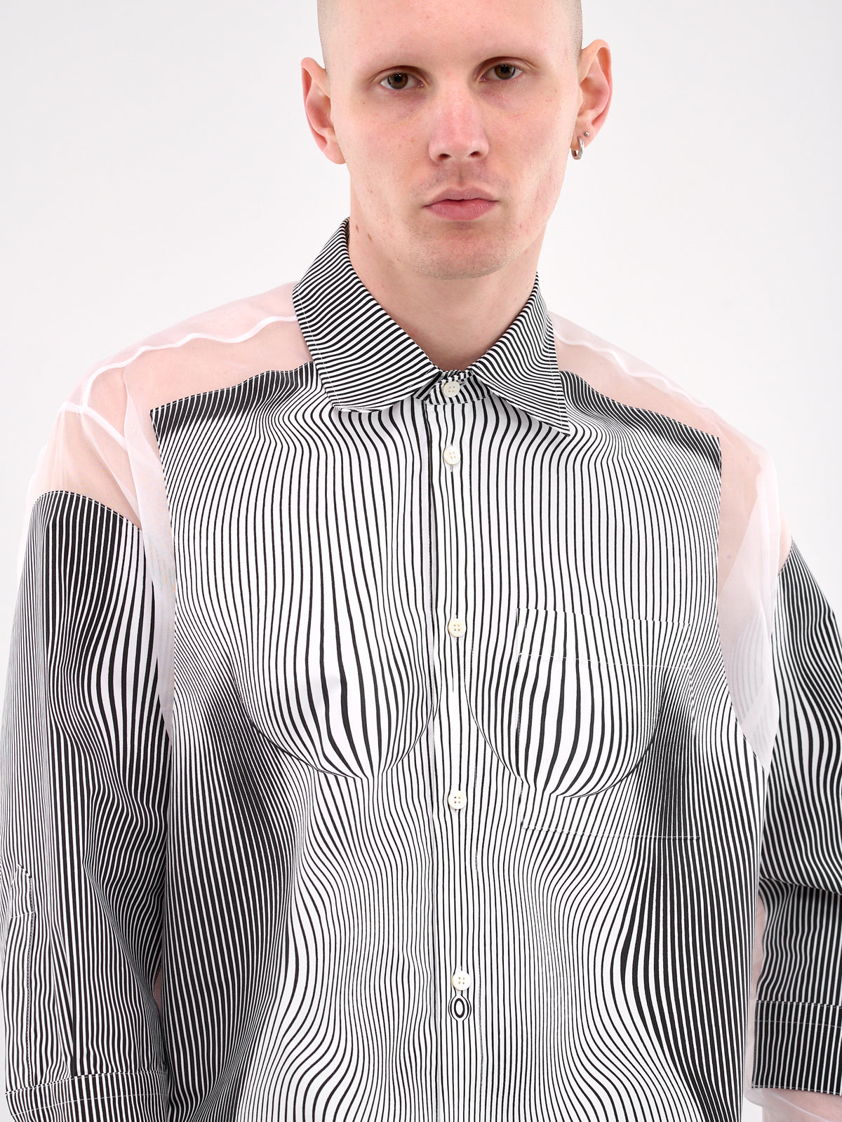 The Petit Grand Pinstripe Shirt (25-33-F-CH080I-C566-BLACK-WHIT)