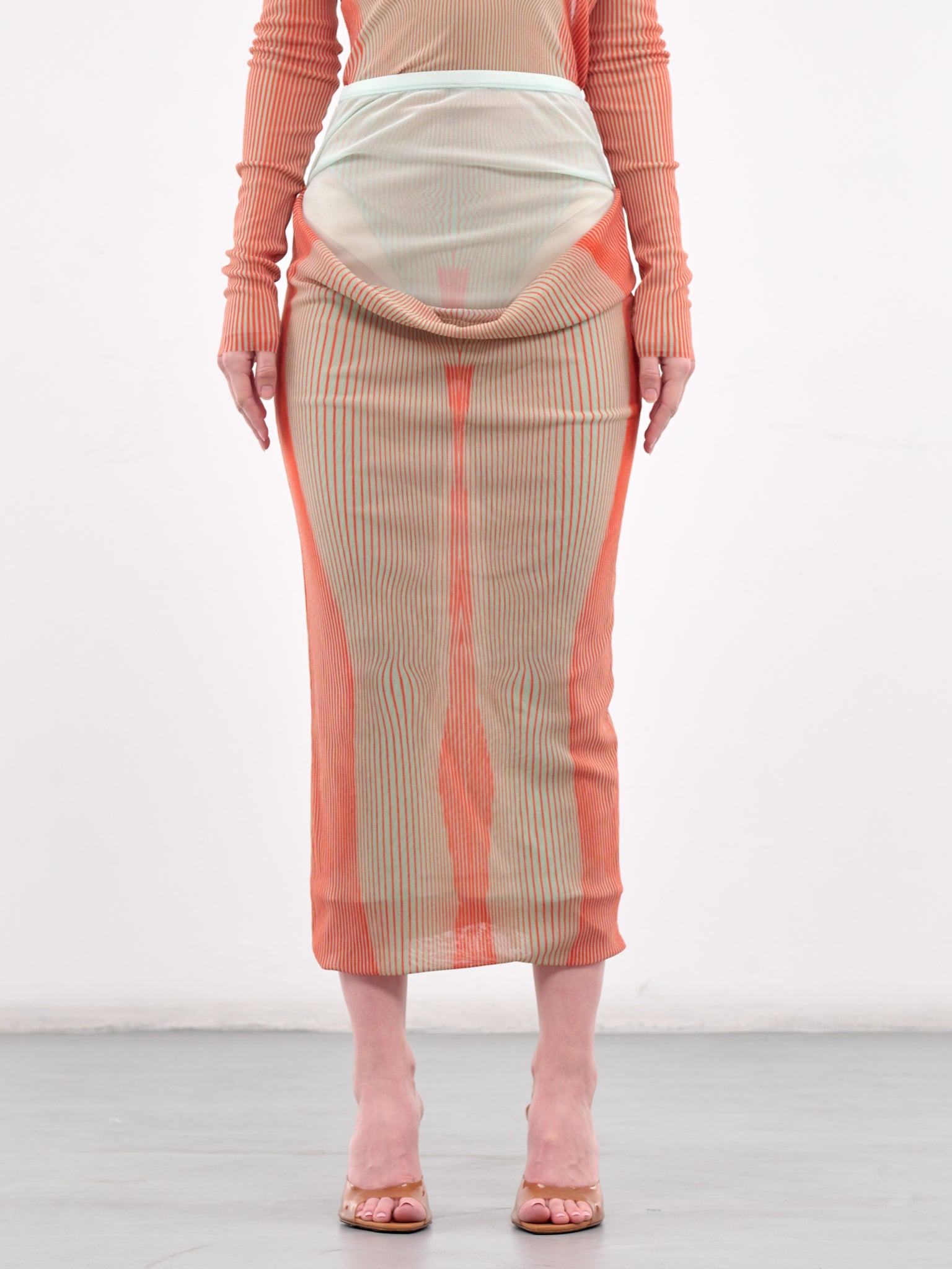 Layered Body Morphing Skirt (25-33-F-JU162-T578-MINT-CORAL)