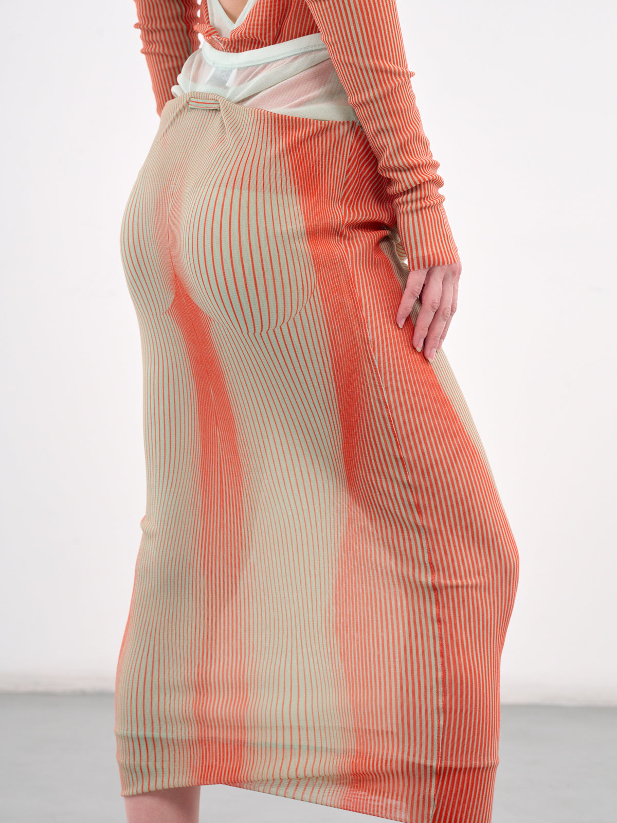 Layered Body Morphing Skirt (25-33-F-JU162-T578-MINT-CORAL)