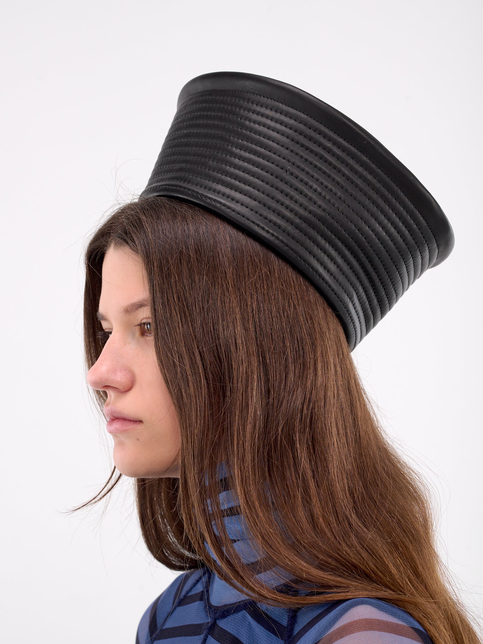 The Leather Sailor Hat (25-33-U-CC053-L030-BLACK)