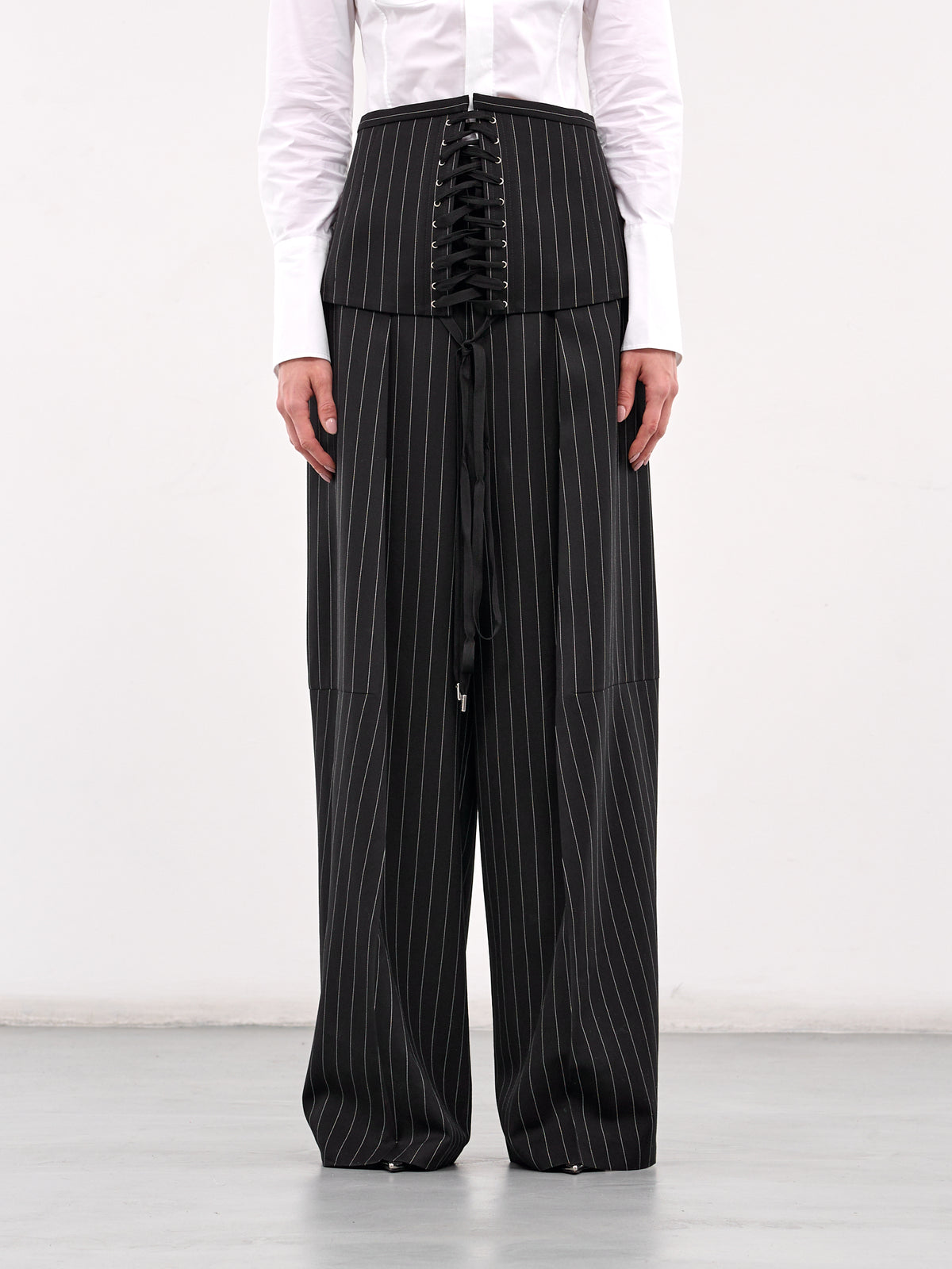 The Corset Suit Pants (25-34-F-PA190-C074-BLACK-WHITE)