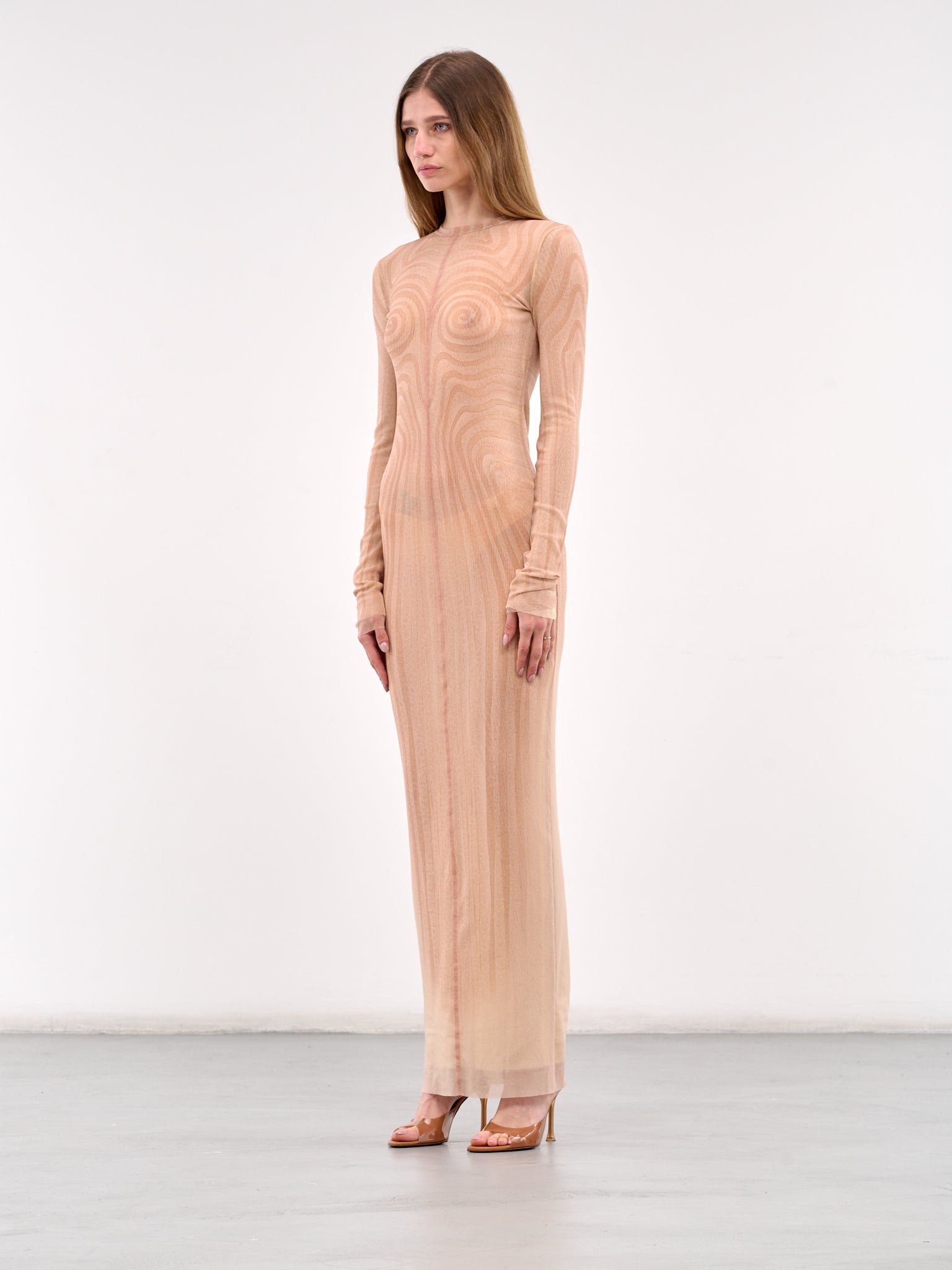 The Long "Spirale" Dress (25-34-F-RO390-T587-PINK)