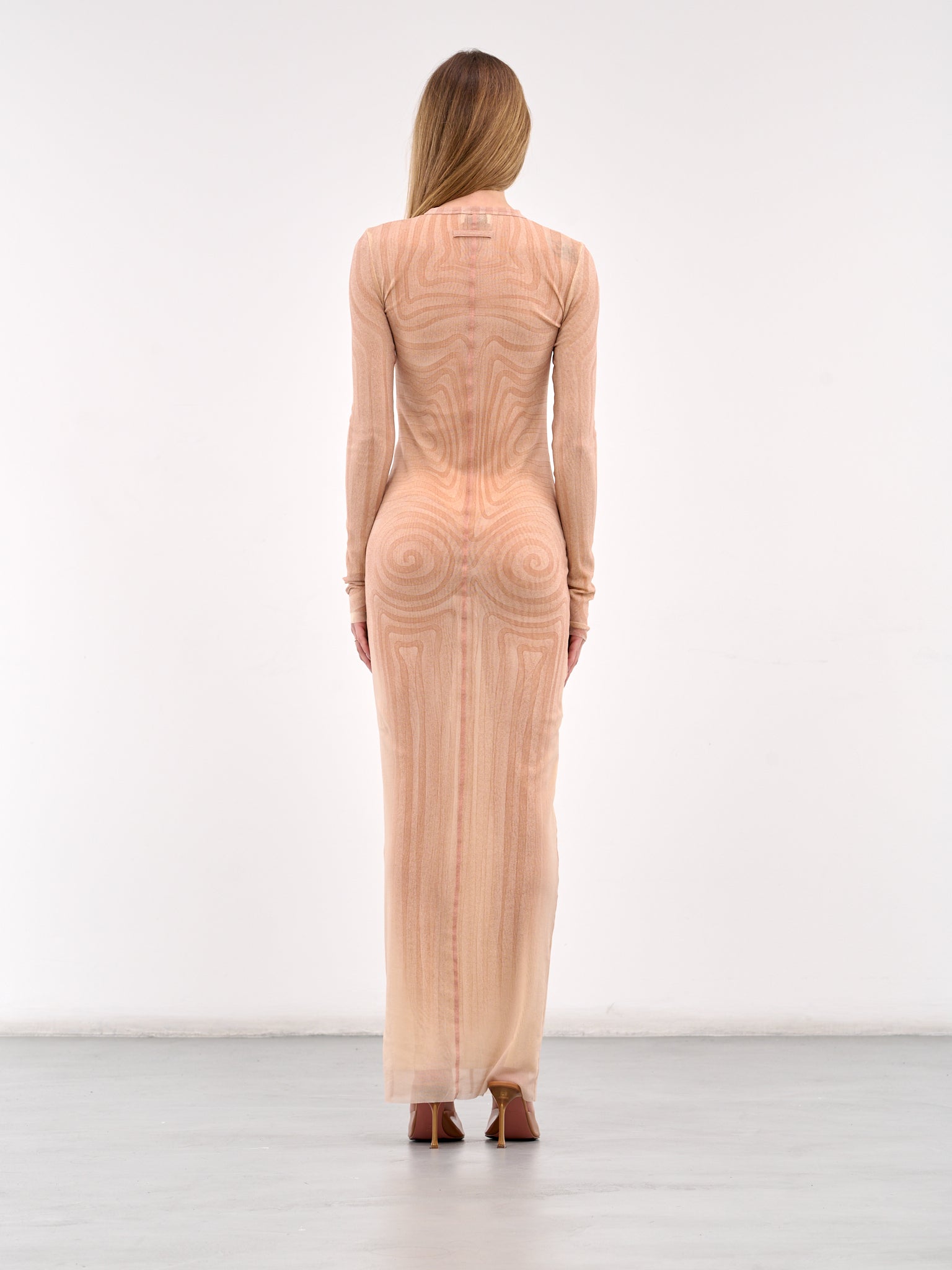 The Long "Spirale" Dress (25-34-F-RO390-T587-PINK)