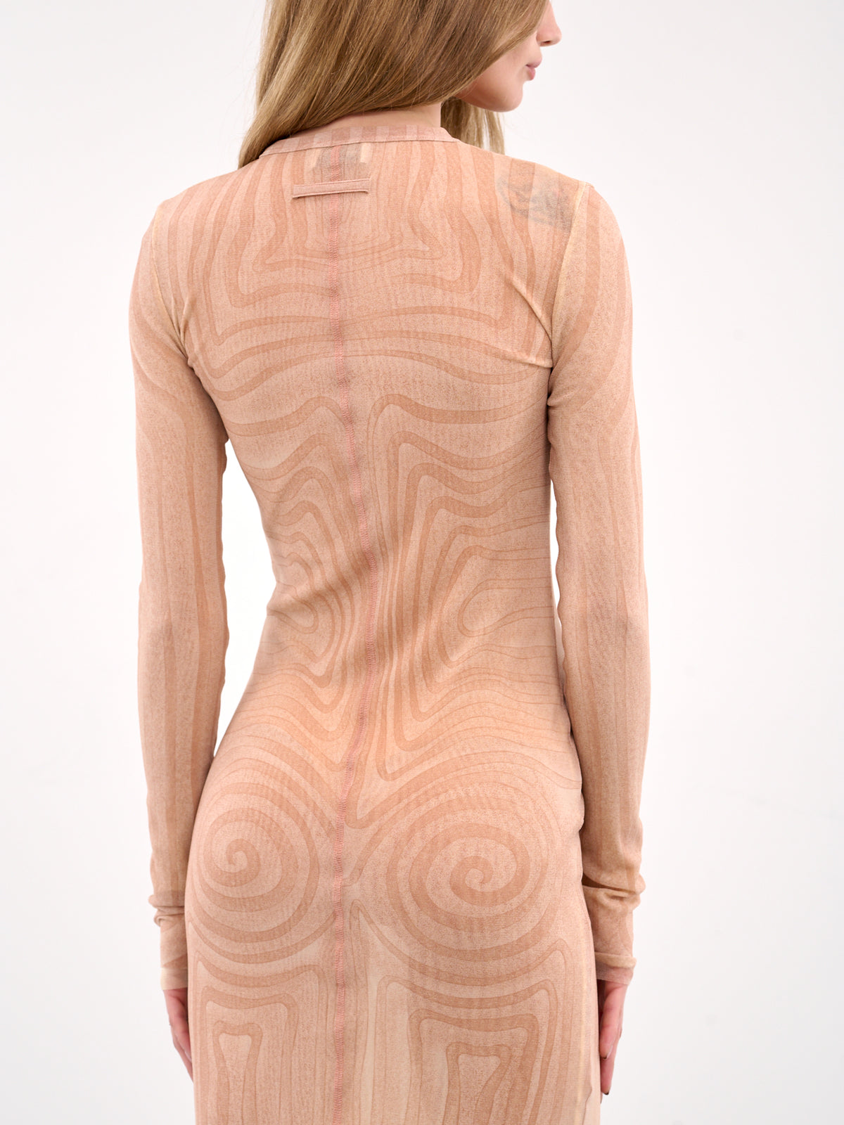 The Long "Spirale" Dress (25-34-F-RO390-T587-PINK)