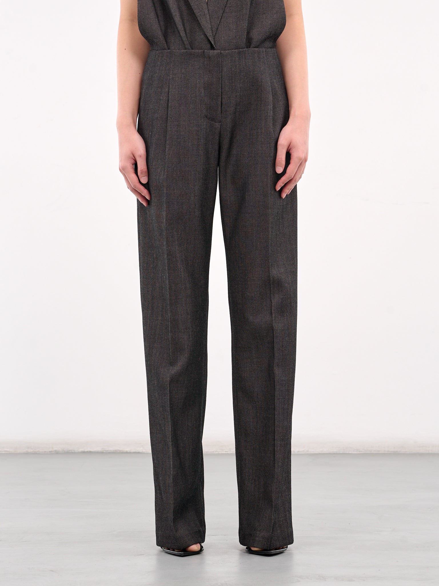 Low Waist Pleated Trousers (25015416-SPECKLED-BLACK)