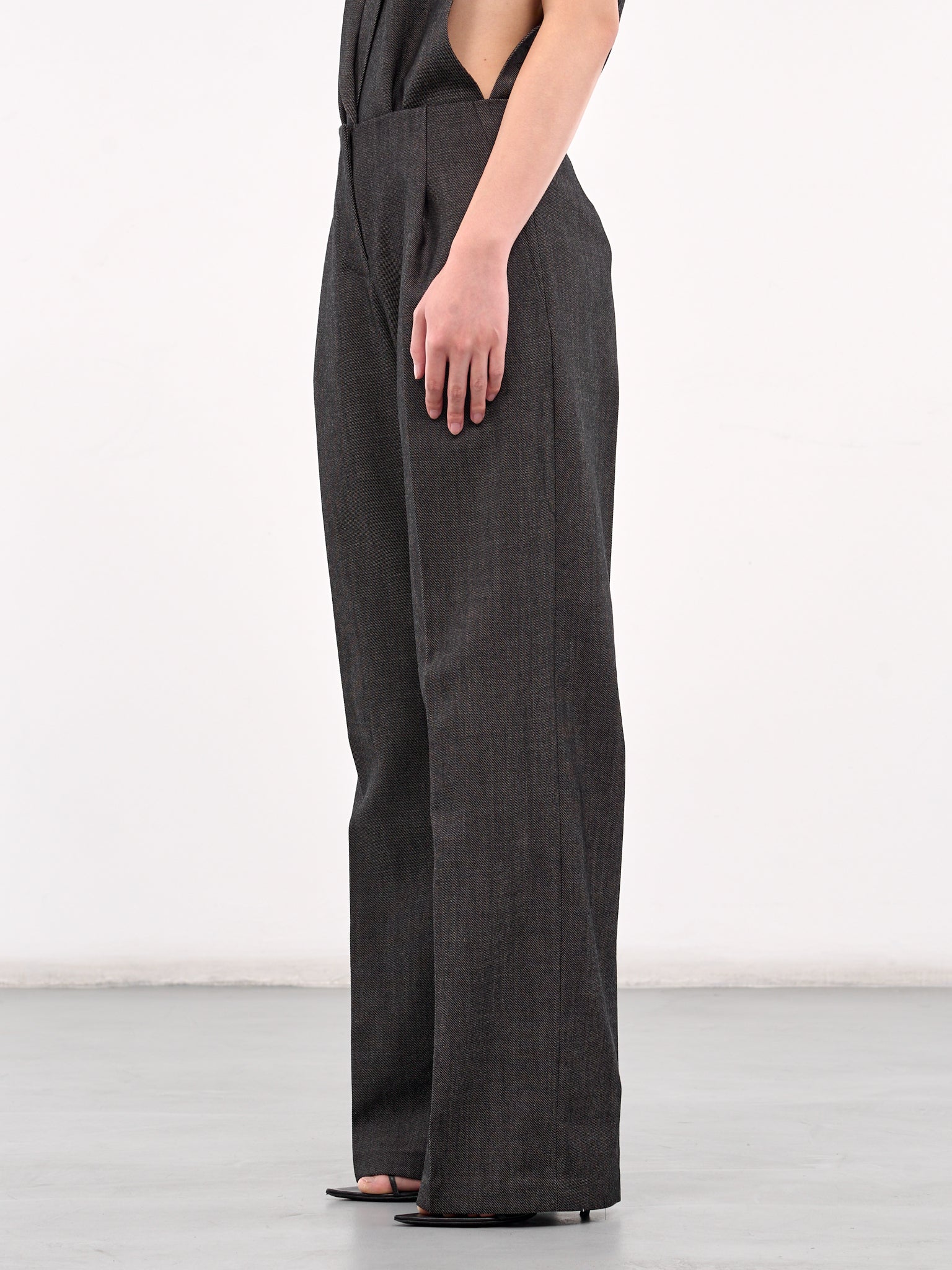 Low Waist Pleated Trousers (25015416-SPECKLED-BLACK)