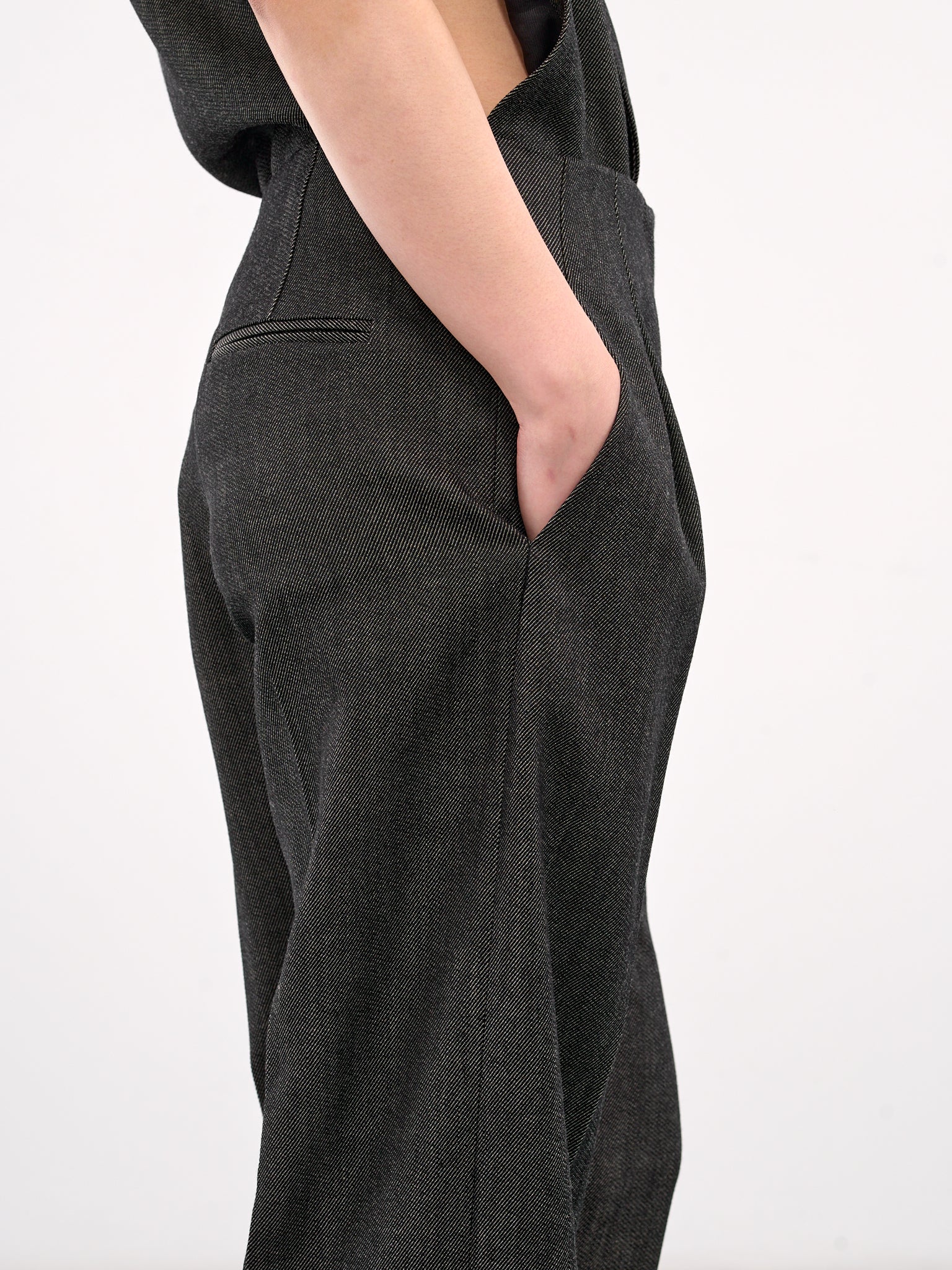 Low Waist Pleated Trousers (25015416-SPECKLED-BLACK)