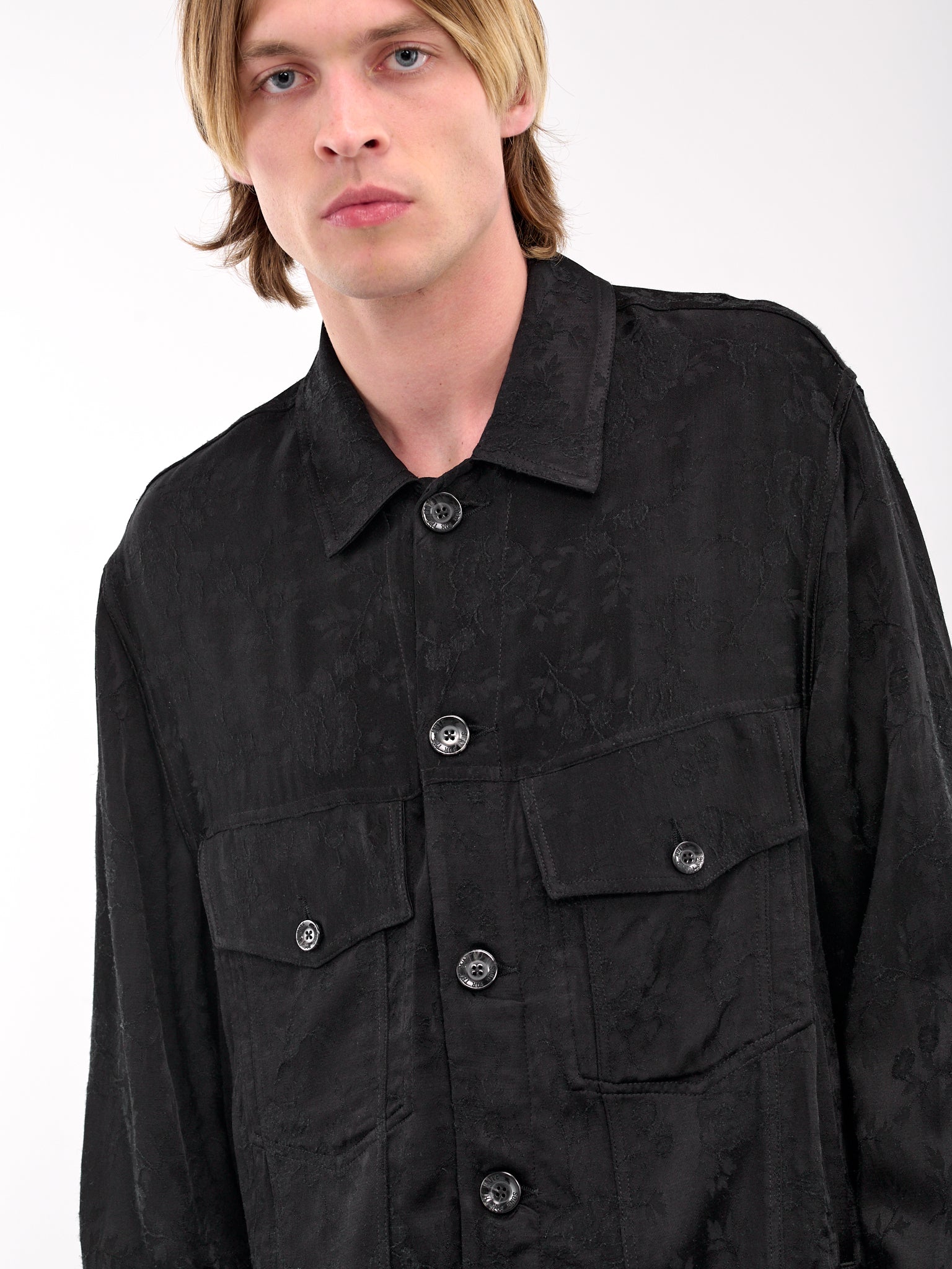 Antique Floral Work Jacket (251-MJK052-BLACK)