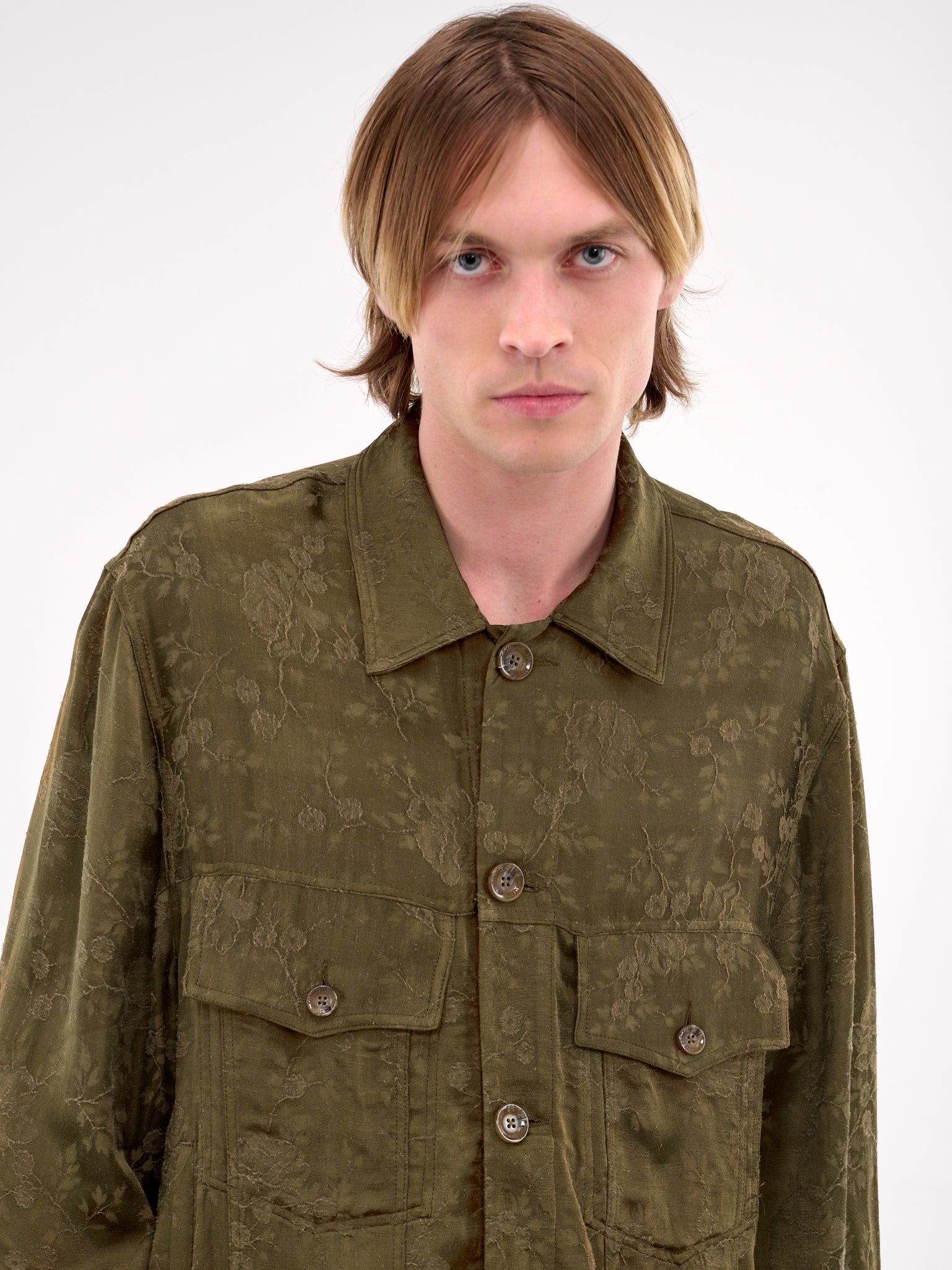 Antique Floral Work Jacket (251-MJK052-KHAKI)