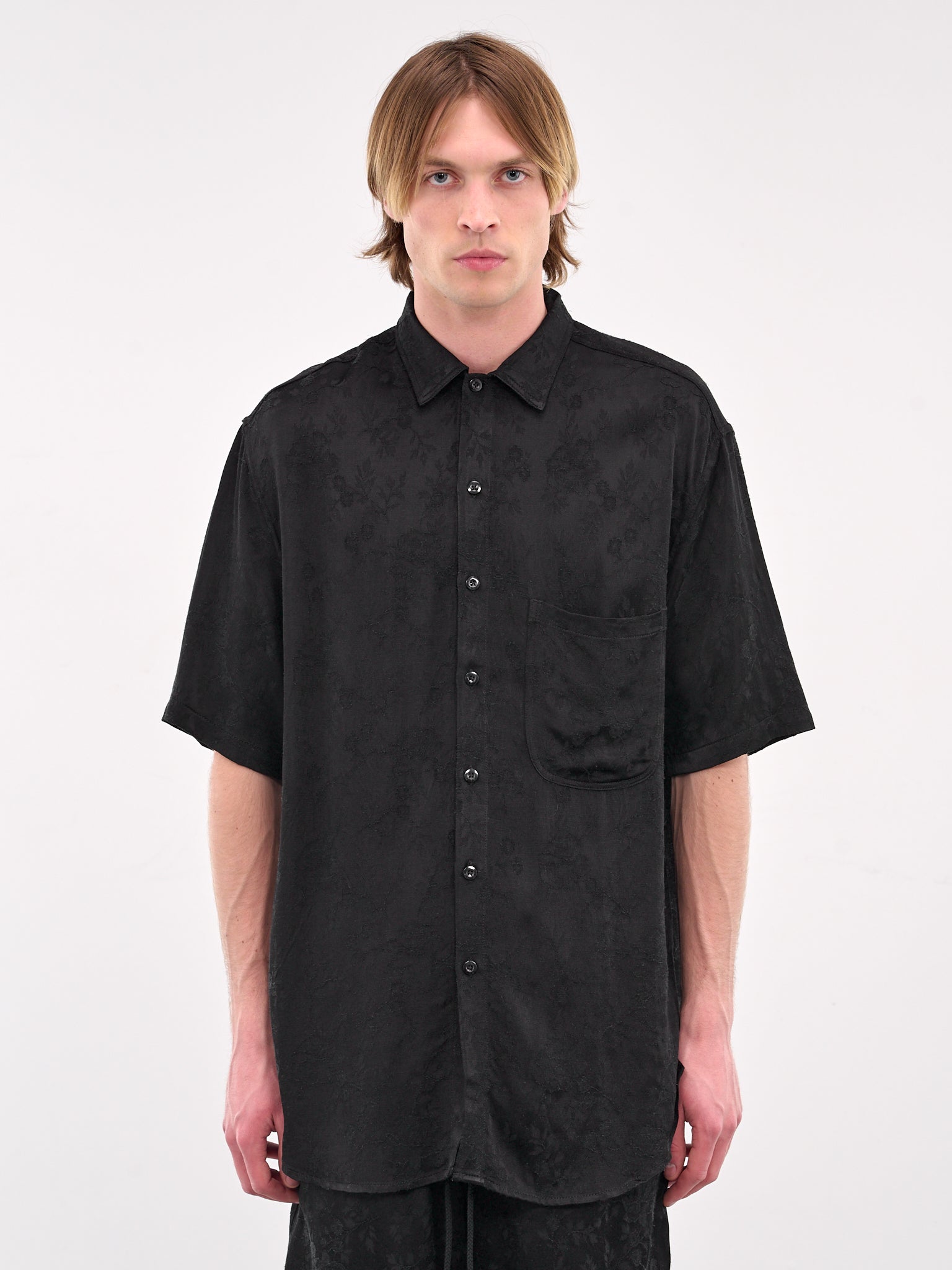 Oversized Short Sleeve Shirt (251-MSH059-BLACK)