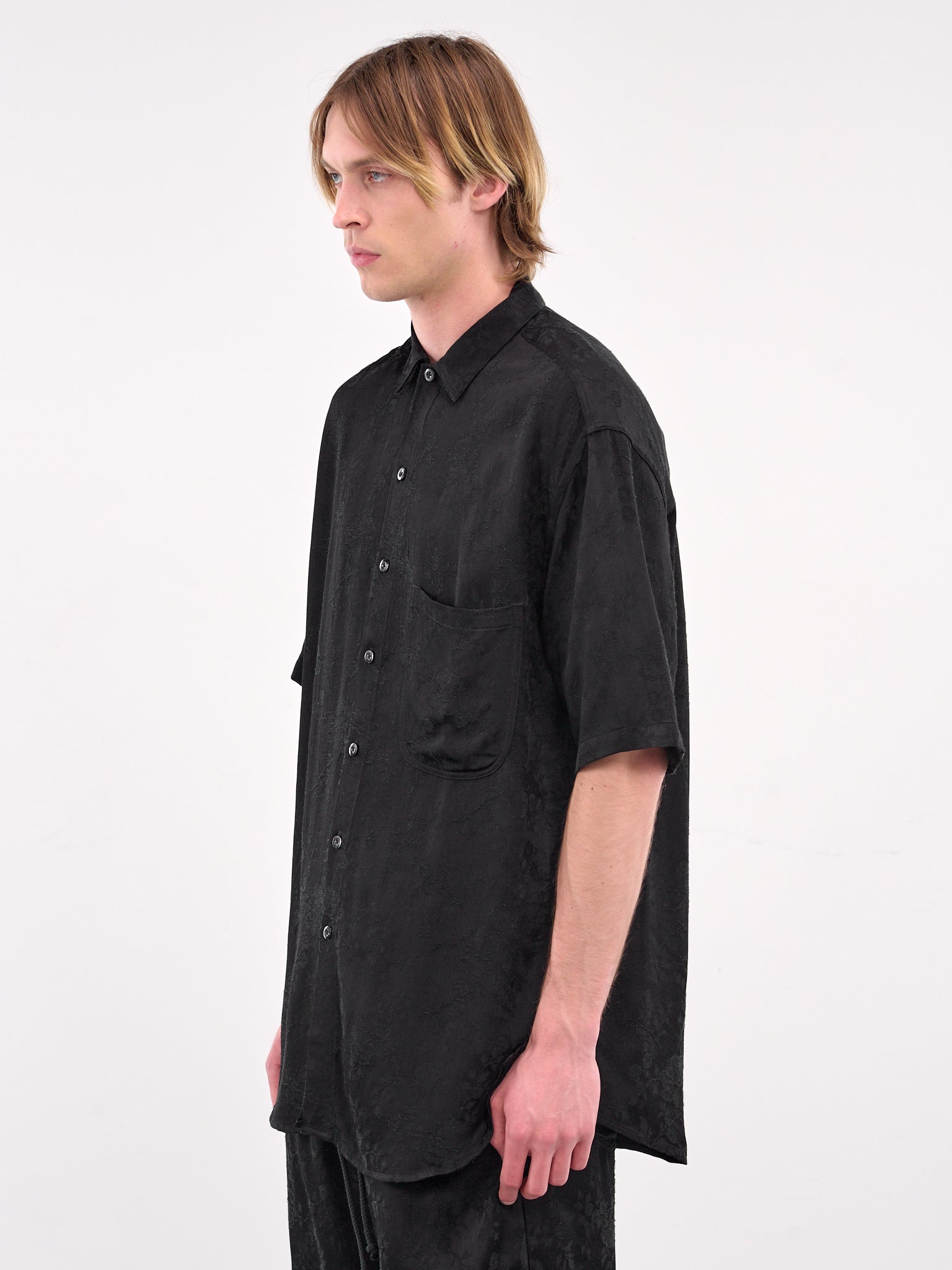 Oversized Short Sleeve Shirt (251-MSH059-BLACK)