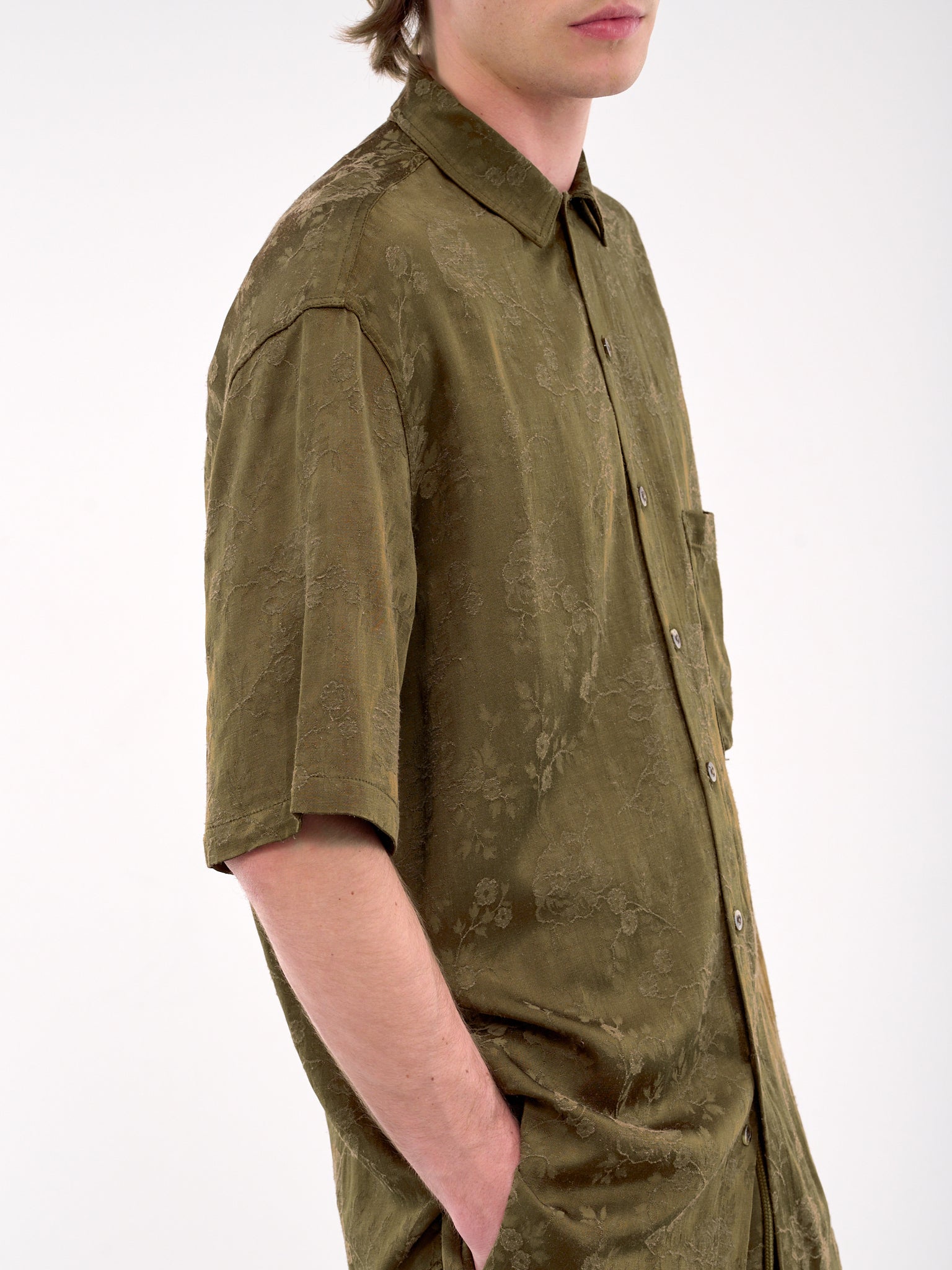 Oversized Short Sleeve Shirt (251-MSH059-KHAKI)