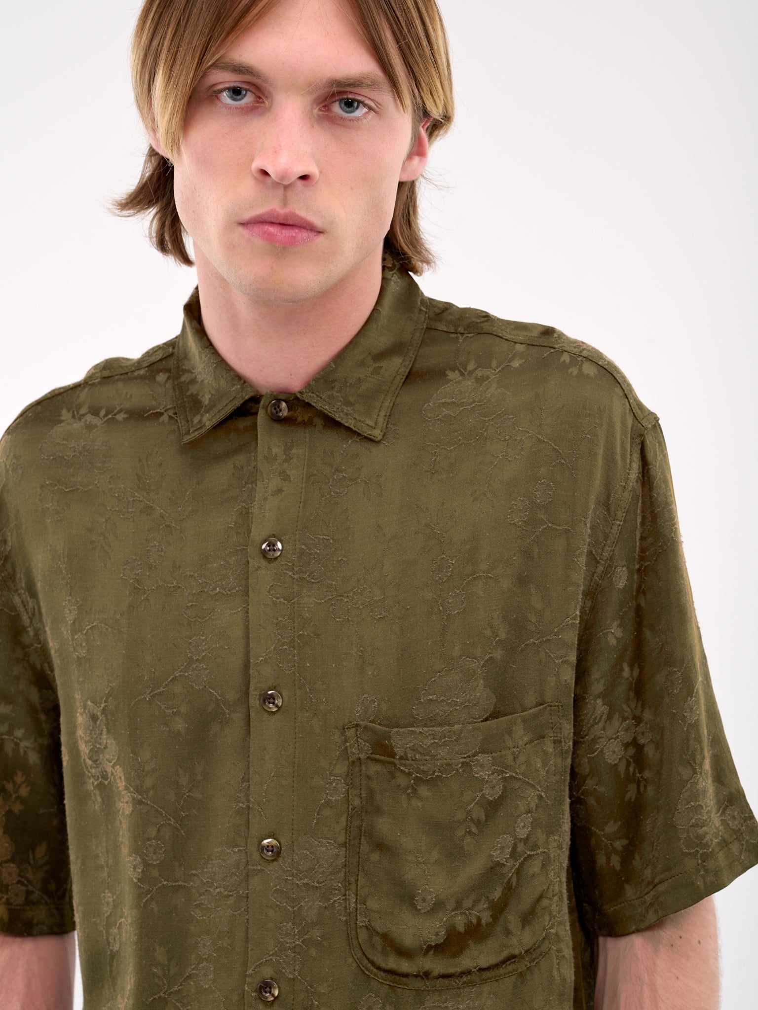 Oversized Short Sleeve Shirt (251-MSH059-KHAKI)