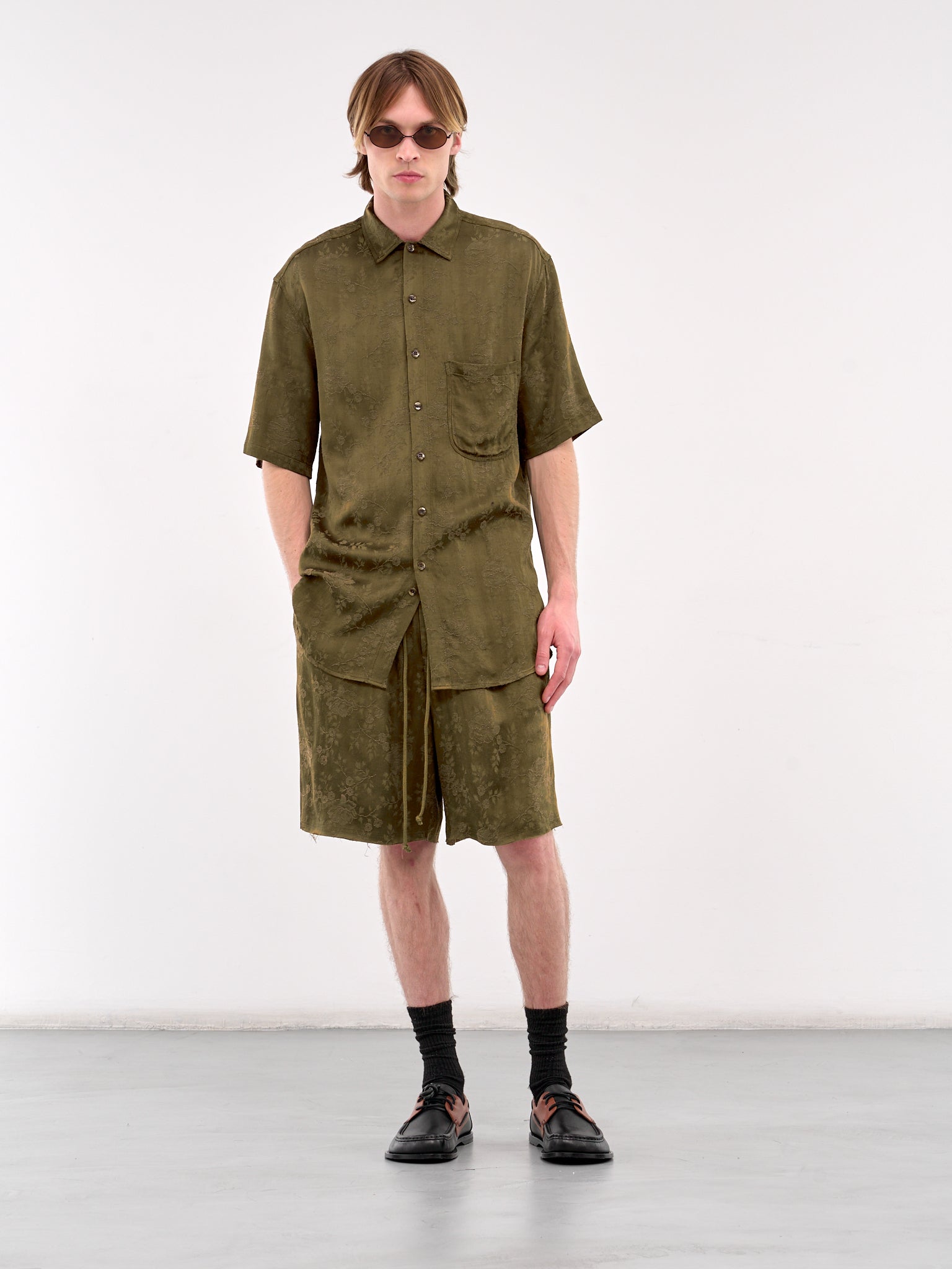 Oversized Short Sleeve Shirt (251-MSH059-KHAKI)