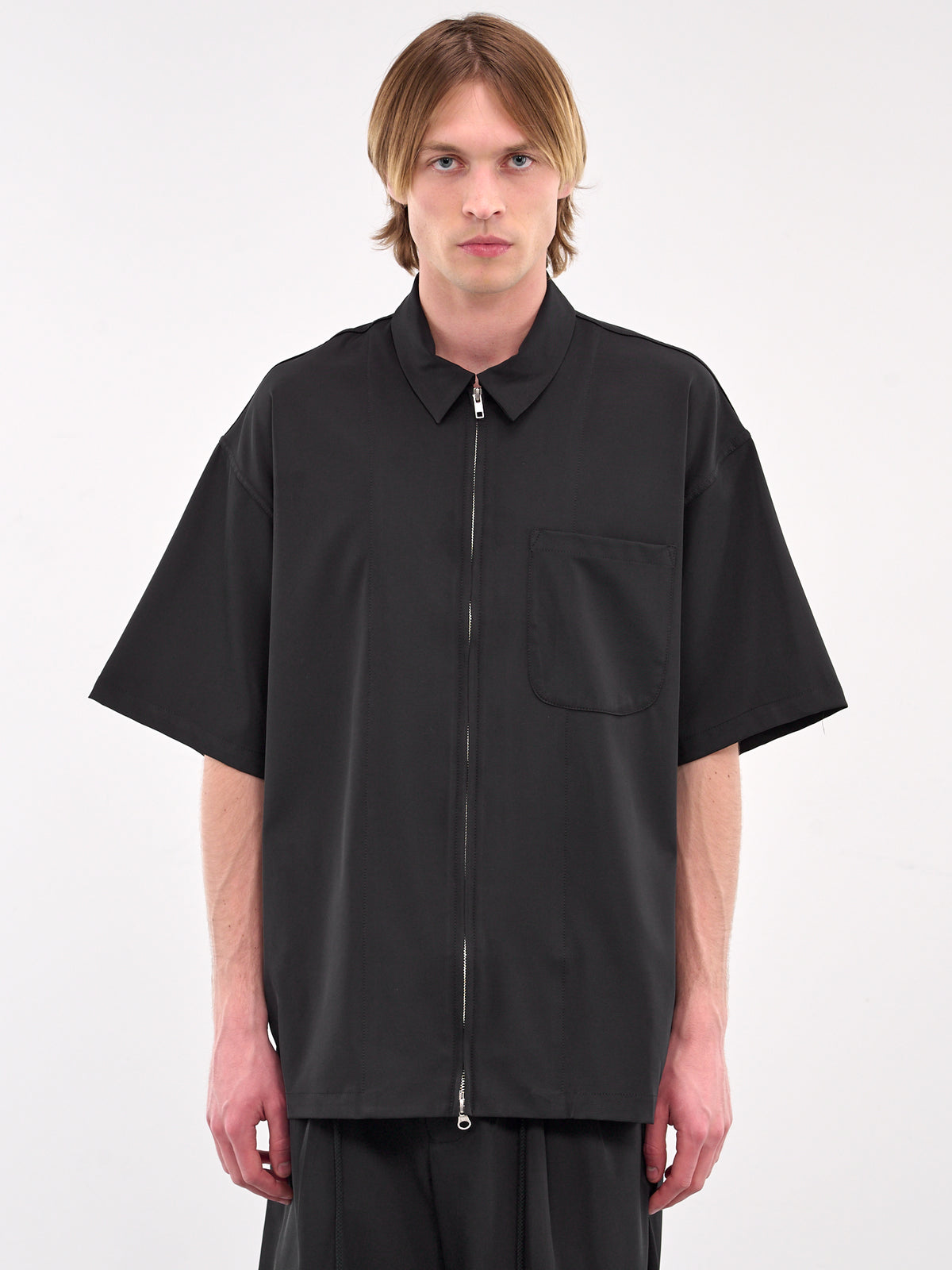 Zip-Up Gym Shirt (251-MSH070-BLACK)