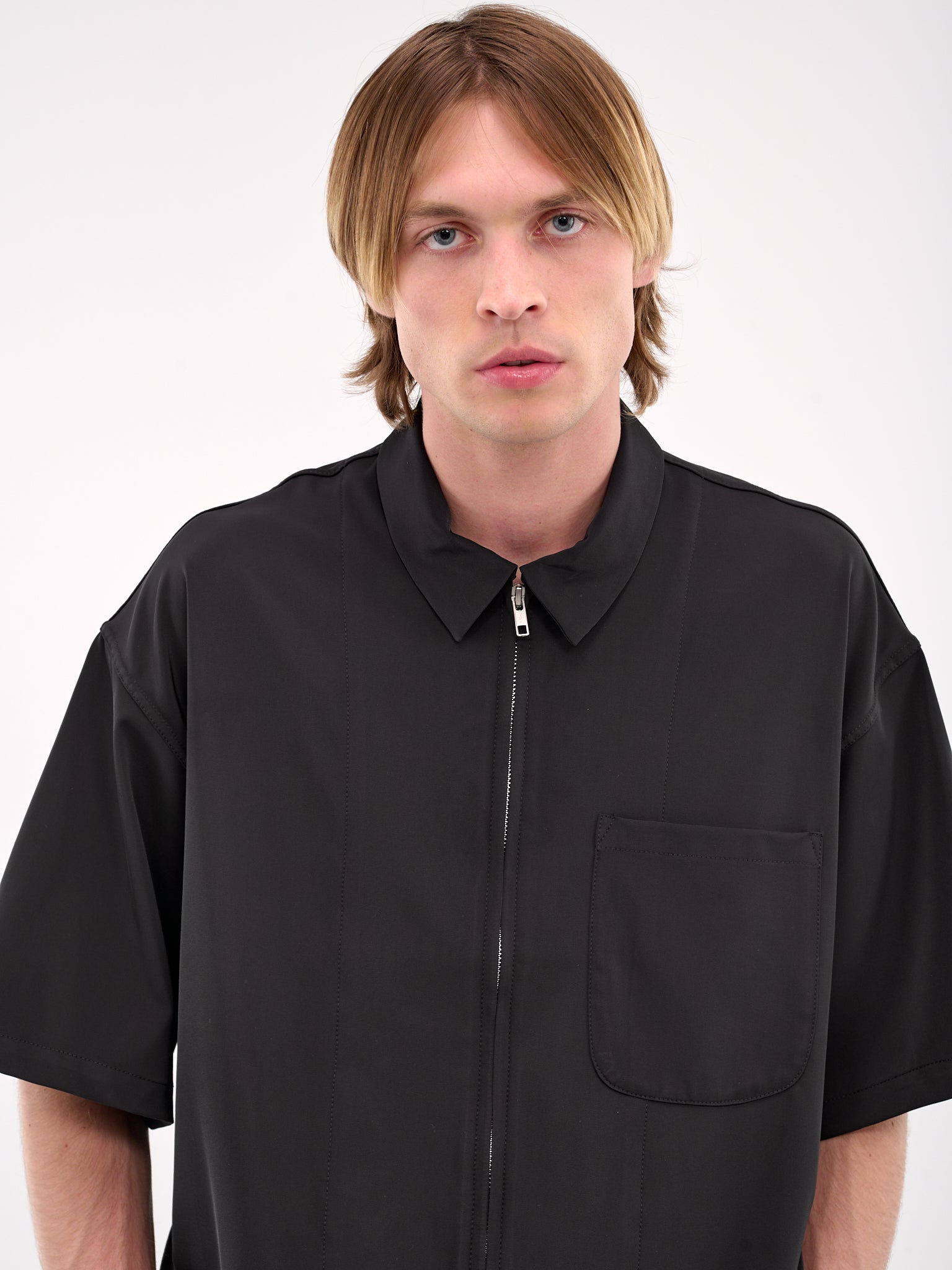 Zip-Up Gym Shirt (251-MSH070-BLACK)