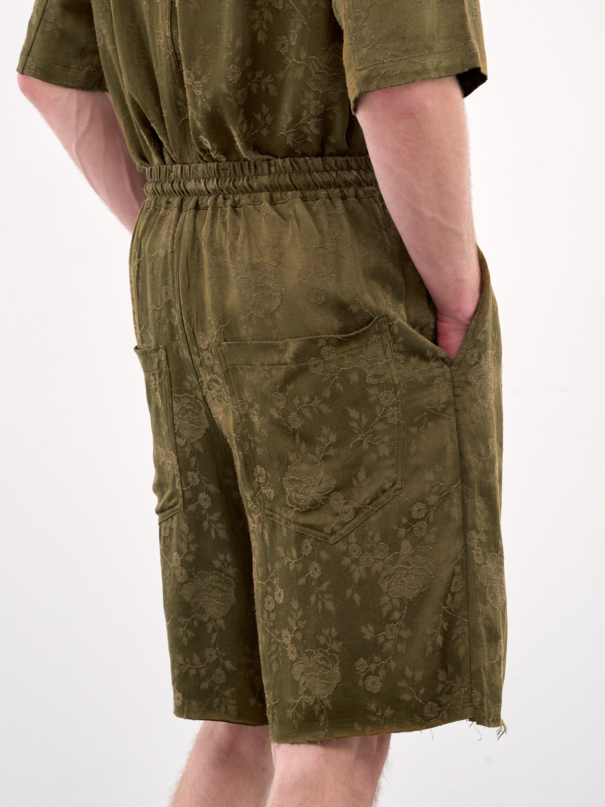 Raw Lined Elasticated Shorts (251-MST050RL-KHAKI)