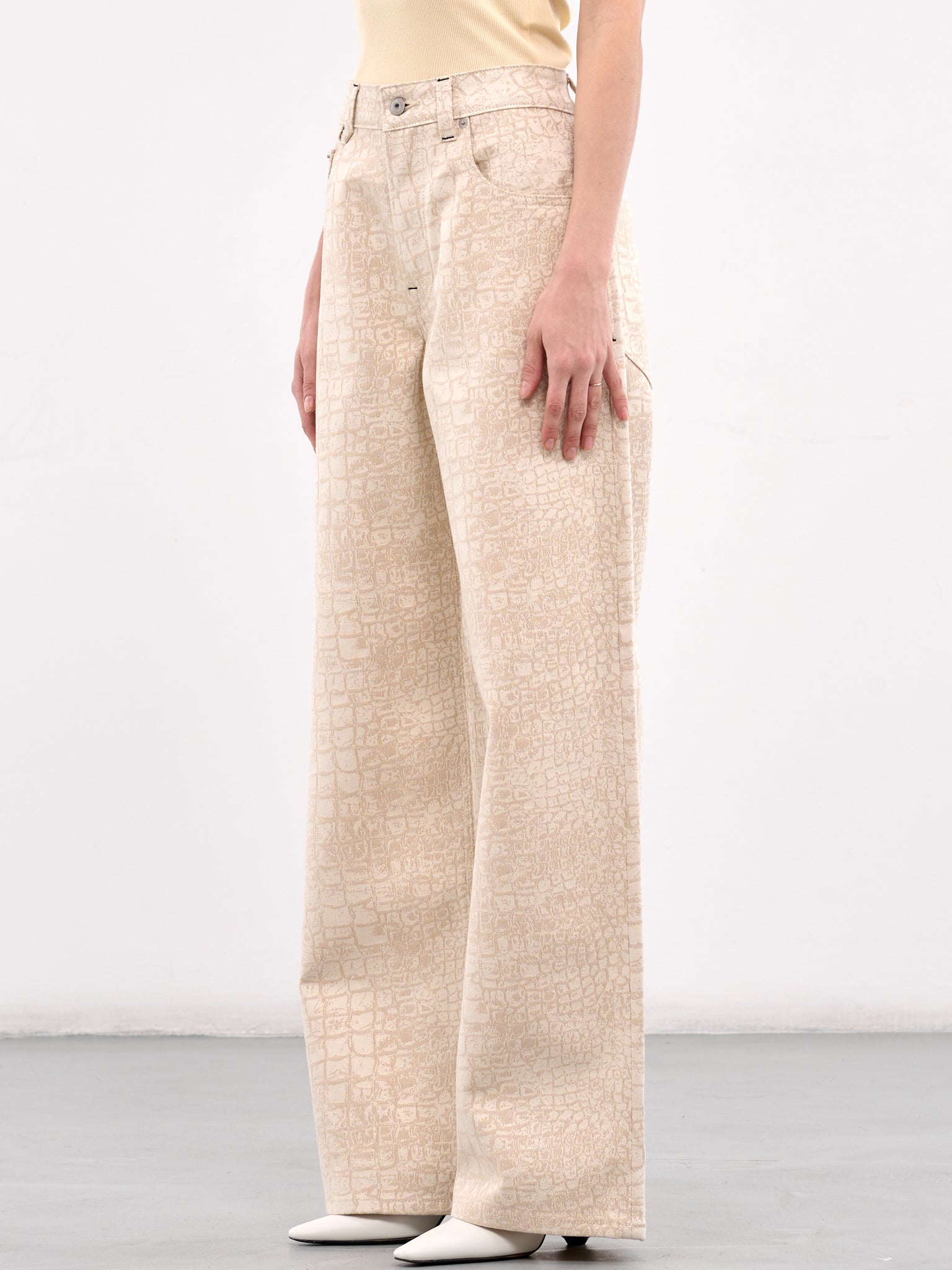 The Wide De-Nîmes Denim Pants (251DE038-1731-CROCO-BEIGE)