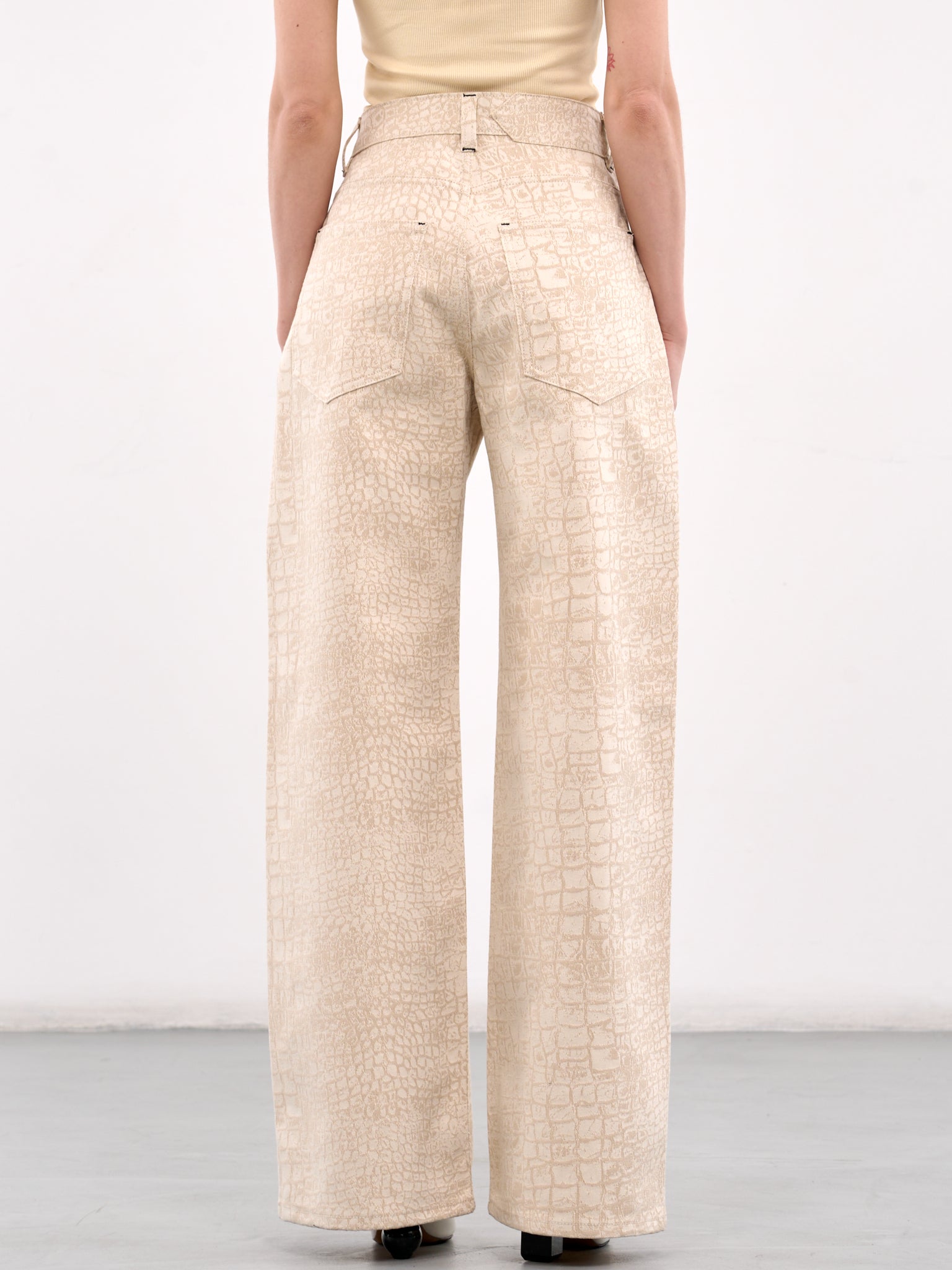 The Wide De-Nîmes Denim Pants (251DE038-1731-CROCO-BEIGE)