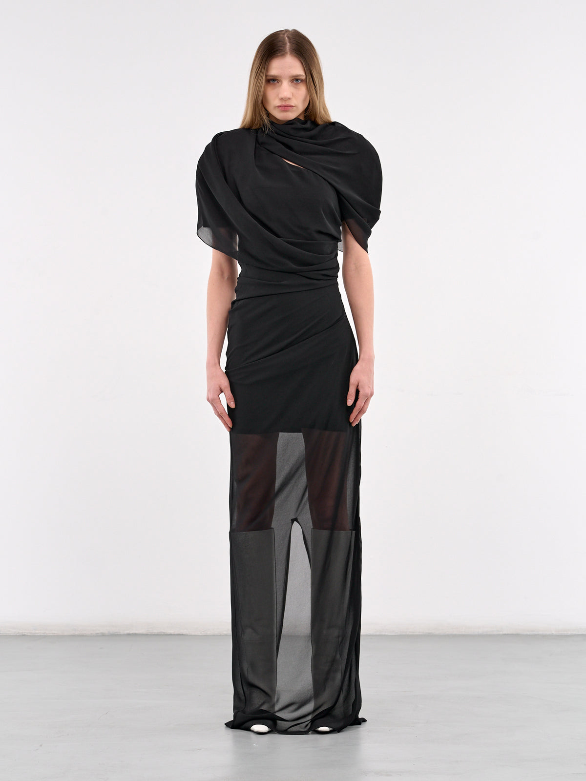 Draped Maxi Dress (251DR105-1555-BLACK)