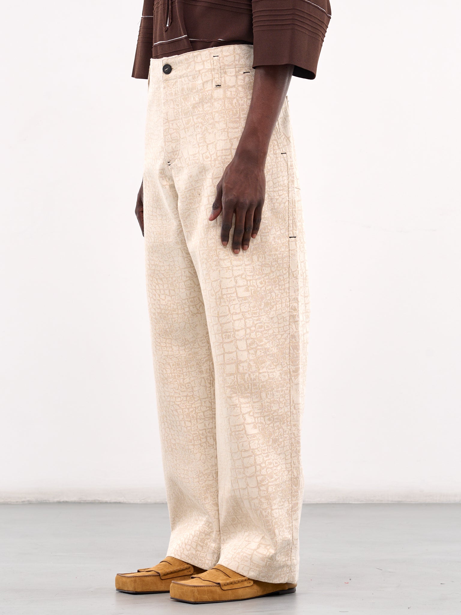 The Fernando De-Nîmes Pants (255DE062-1731-CROCO-BEIGE)