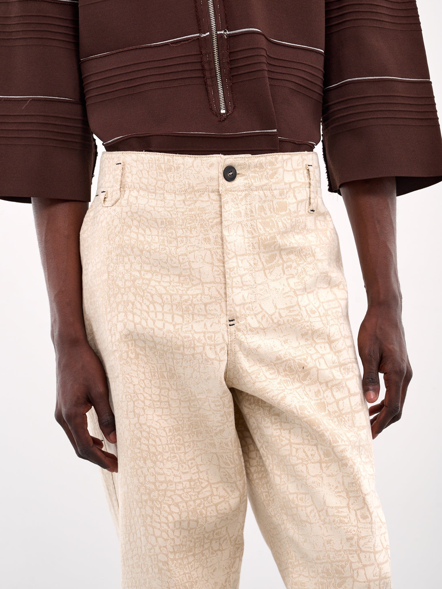 The Fernando De-Nîmes Pants (255DE062-1731-CROCO-BEIGE)